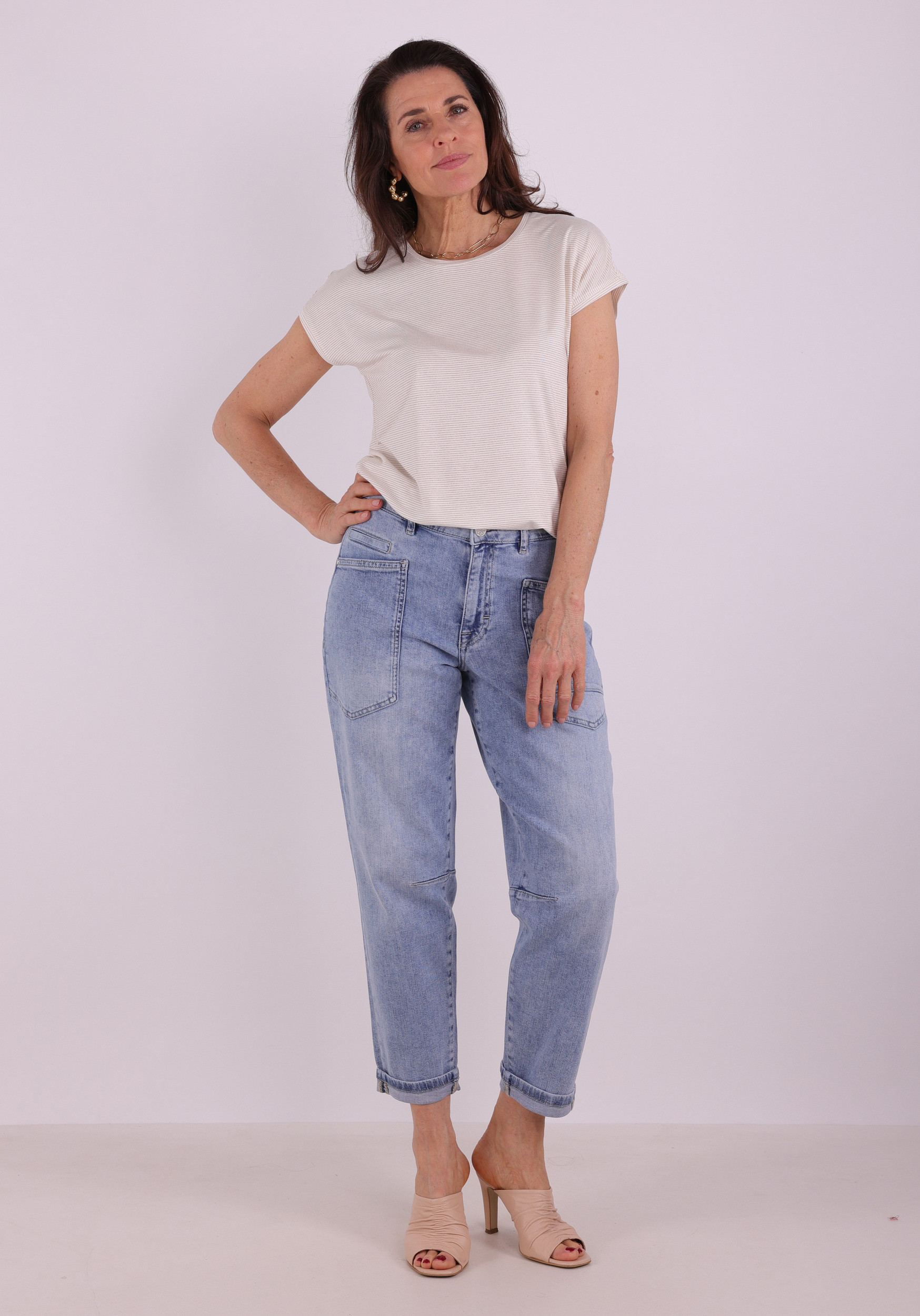 Only T-shirt Claudia 15318422 Wolwit-ecru