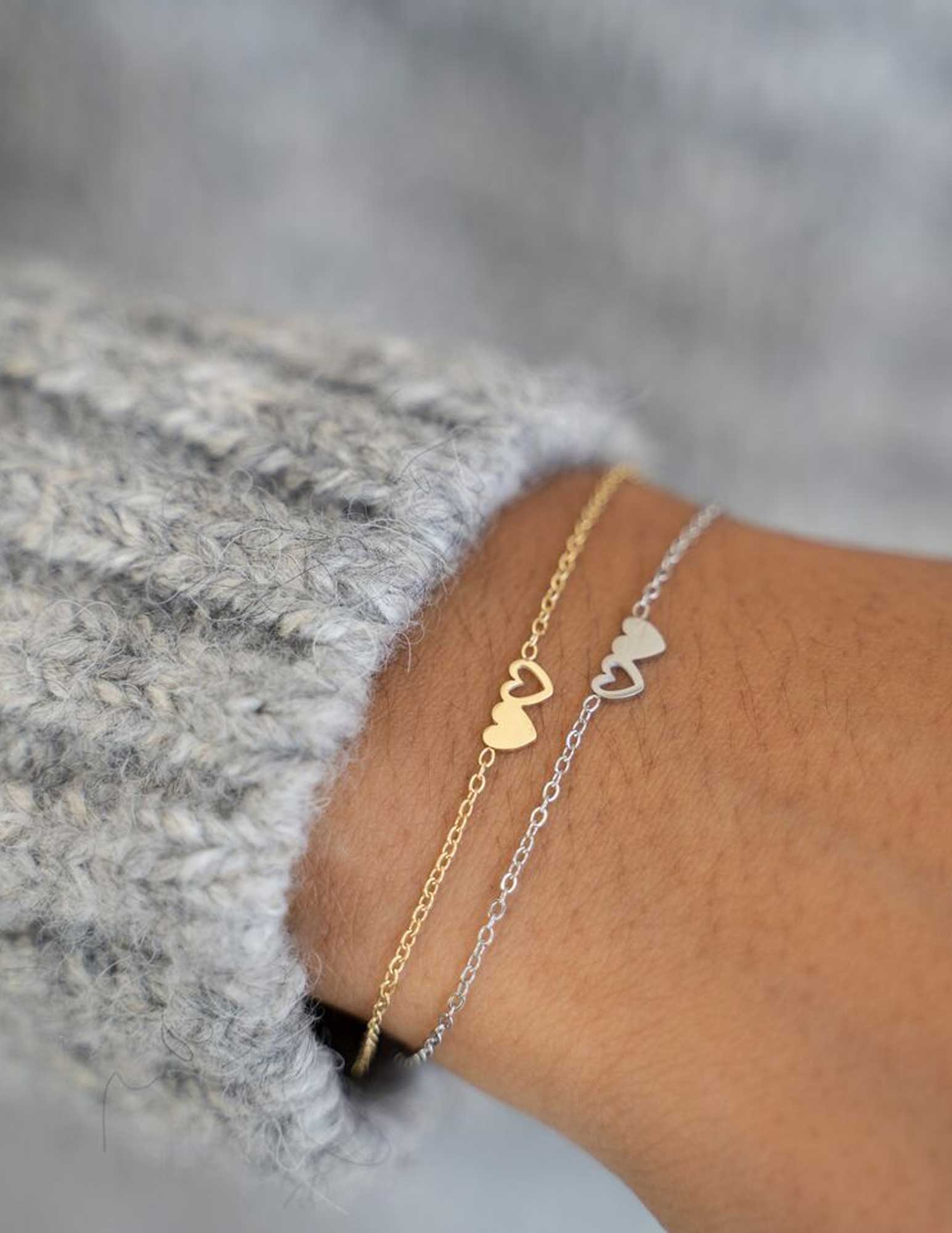 My Jewellery Armbanden set twee hartjes MJ10342 Goud