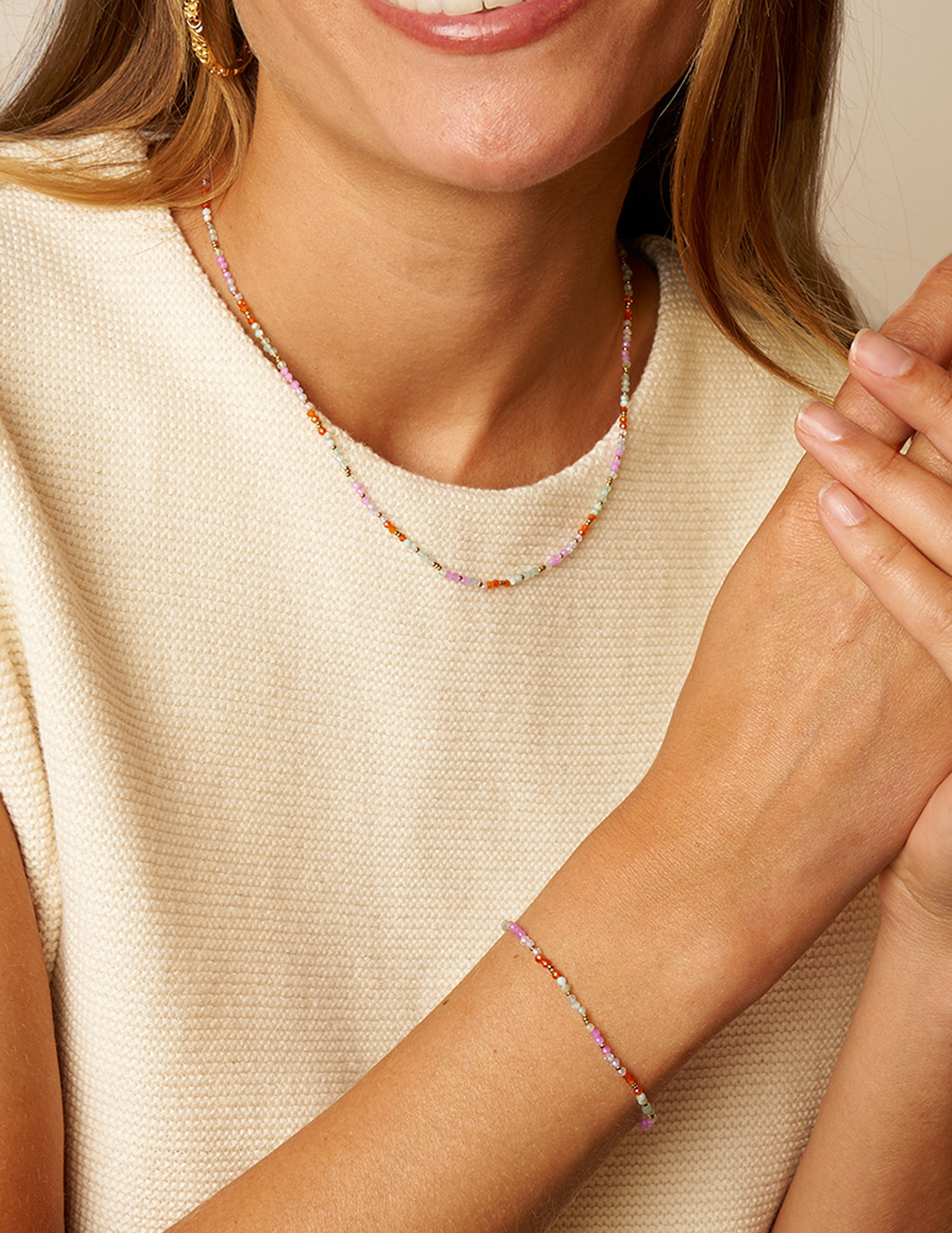 My Jewellery Botanical armband met blauwe kralen MJ13773 Goud