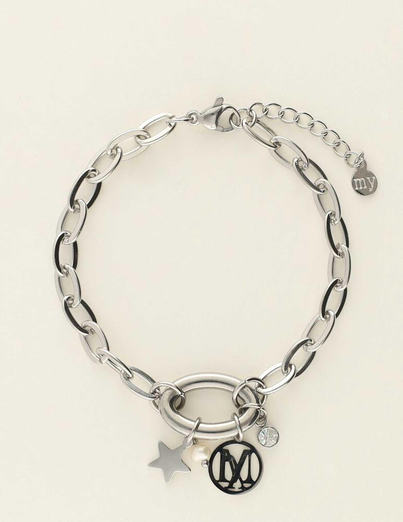 My Jewellery Schakelarmband met bedels MJ09235 Zilver