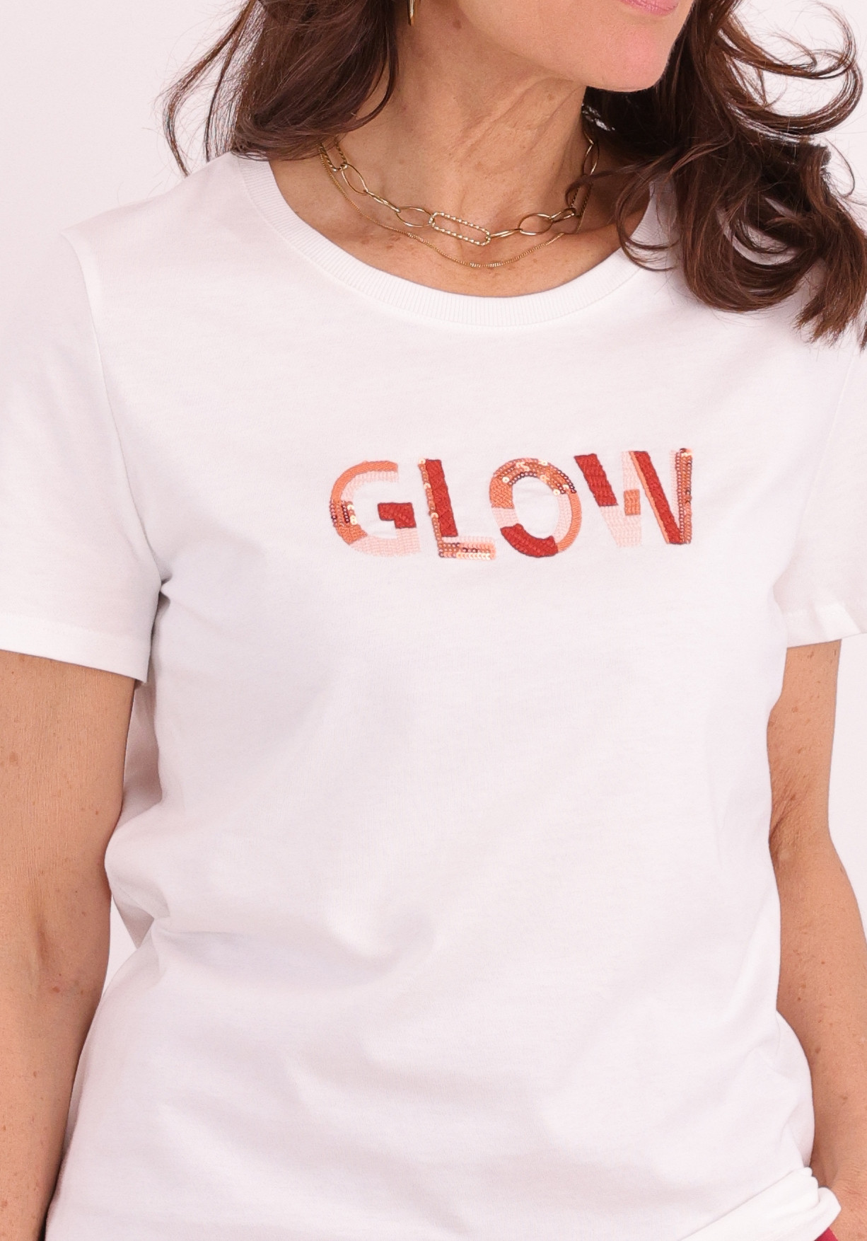 Geisha T-shirt Glow 62084-41 Wolwit-ecru