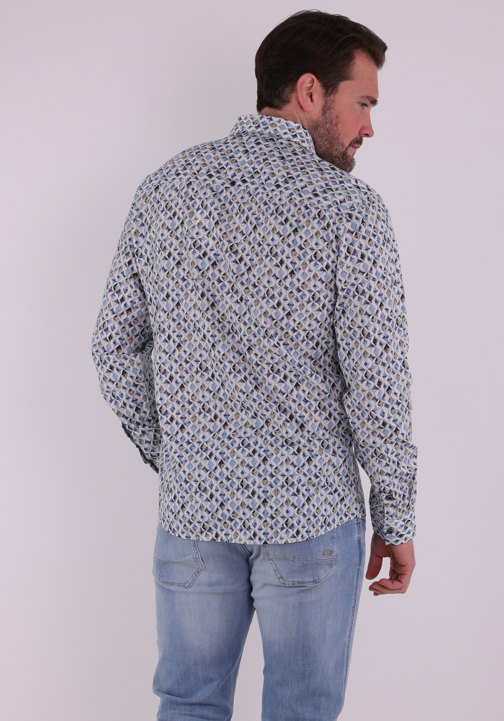 No Excess Overhemd all-over print 31430216 Licht blauw