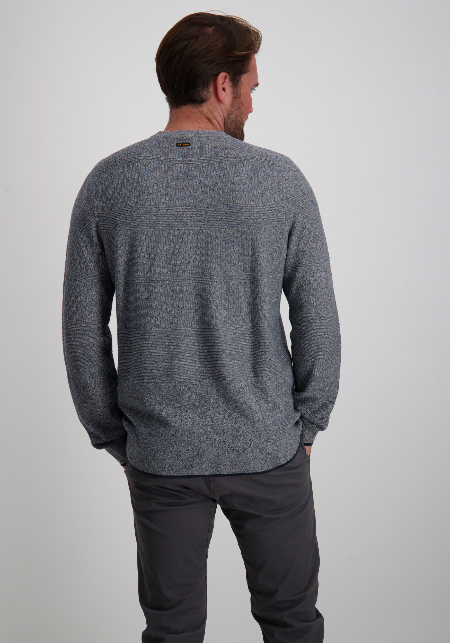 PME Legend Trui structure PKW2508305 Donker blauw