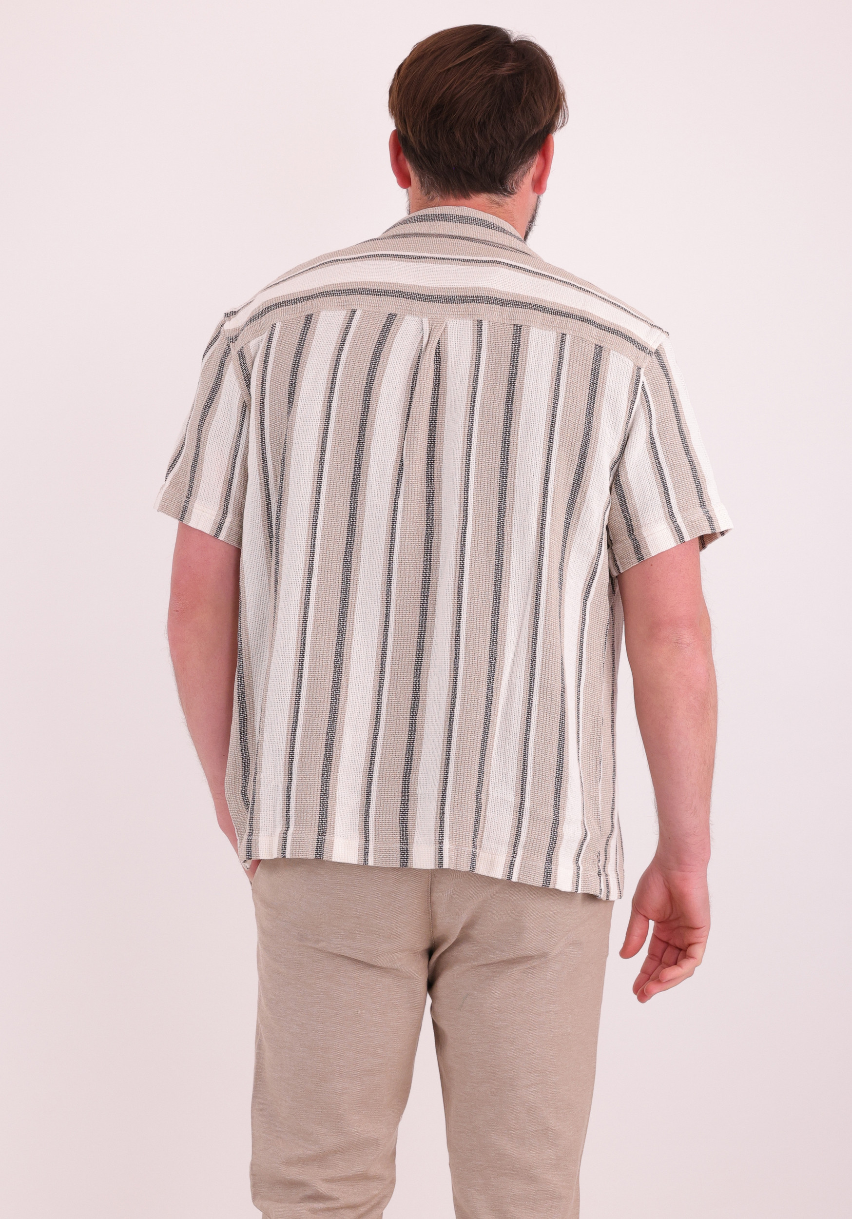 Petrol Overhemd M-1060-SIS429 Licht Bruin