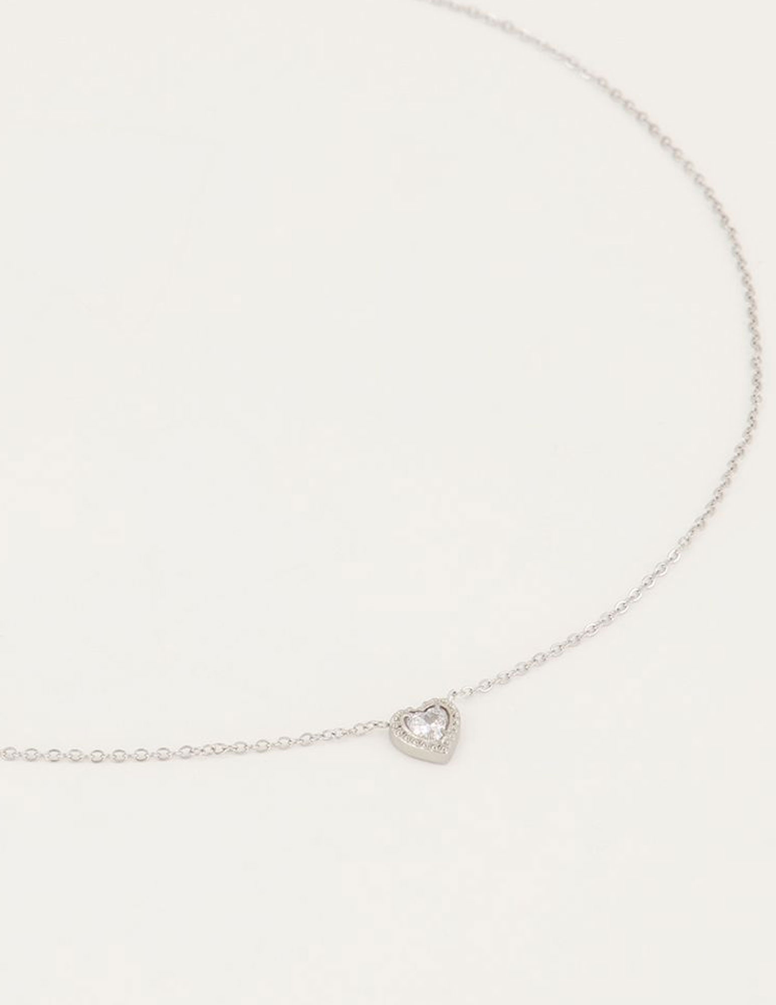 My Jewellery Ketting met strass hartje  MJ04777 Zilver
