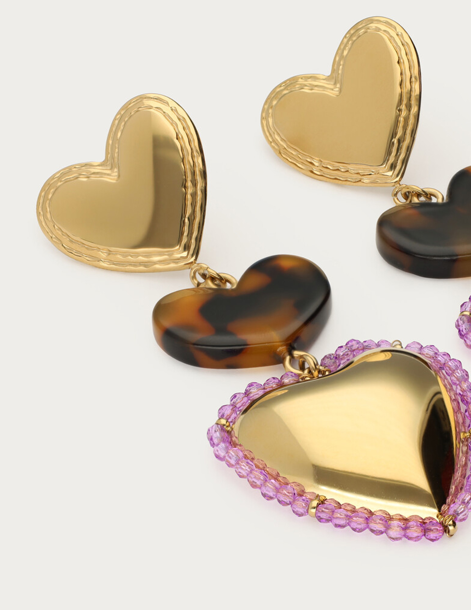 My Jewellery Sunrocks Statement oorbellen hartjes leopard MJ12622 Goud