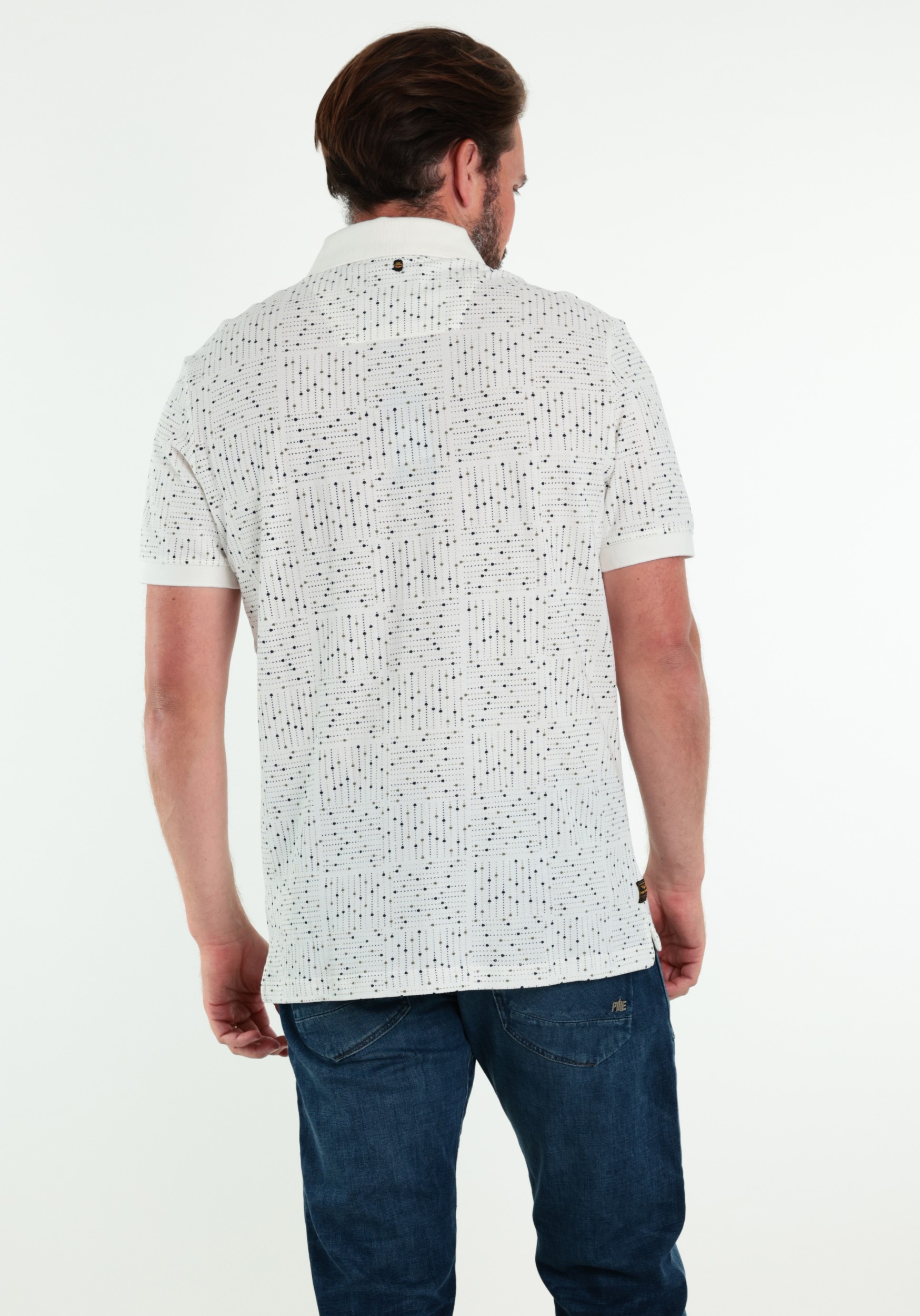 PME Legend Polo all-over print PPSS2605859 Wit