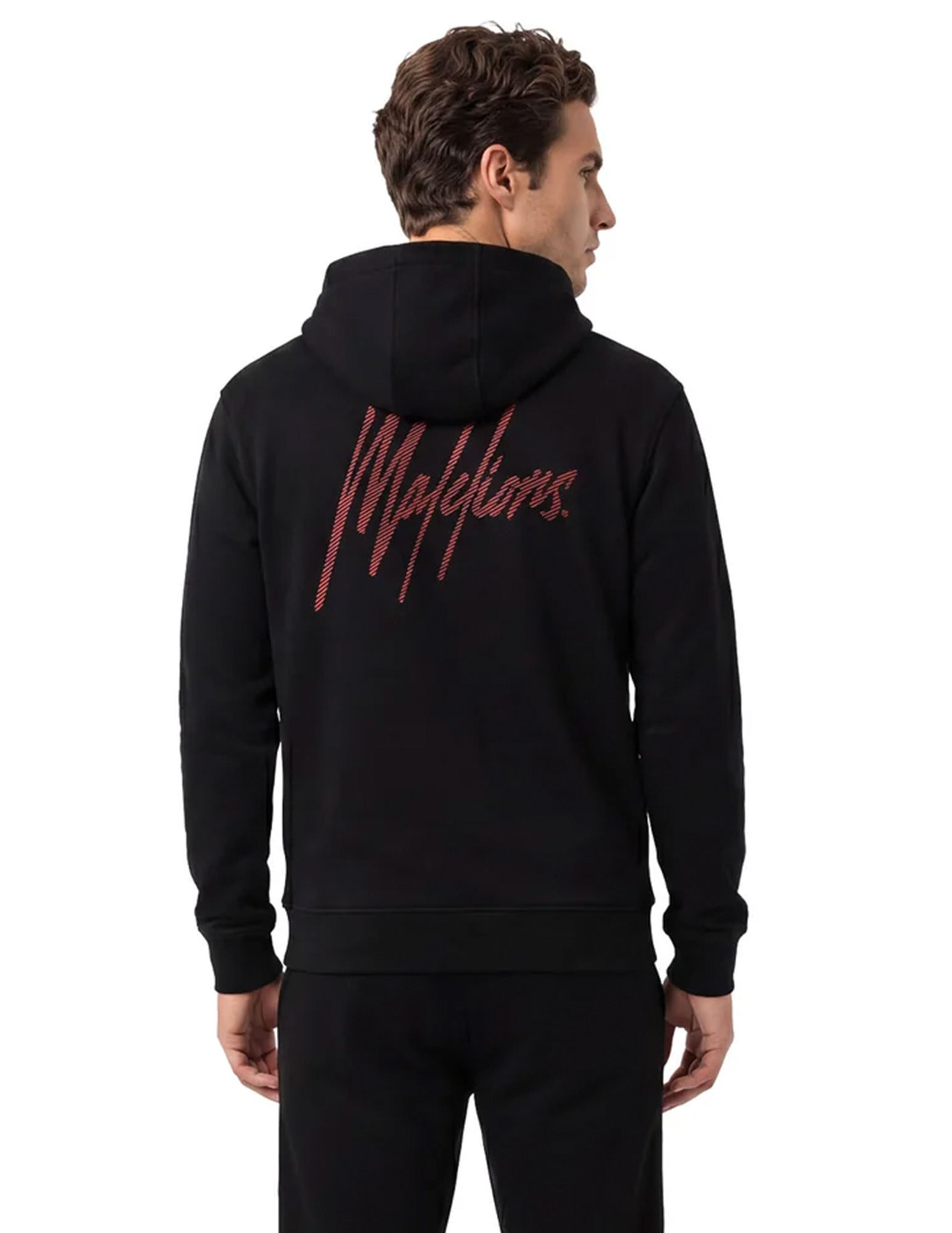 Malelions Hoodie Striped Signature MMA50026053 Zwart