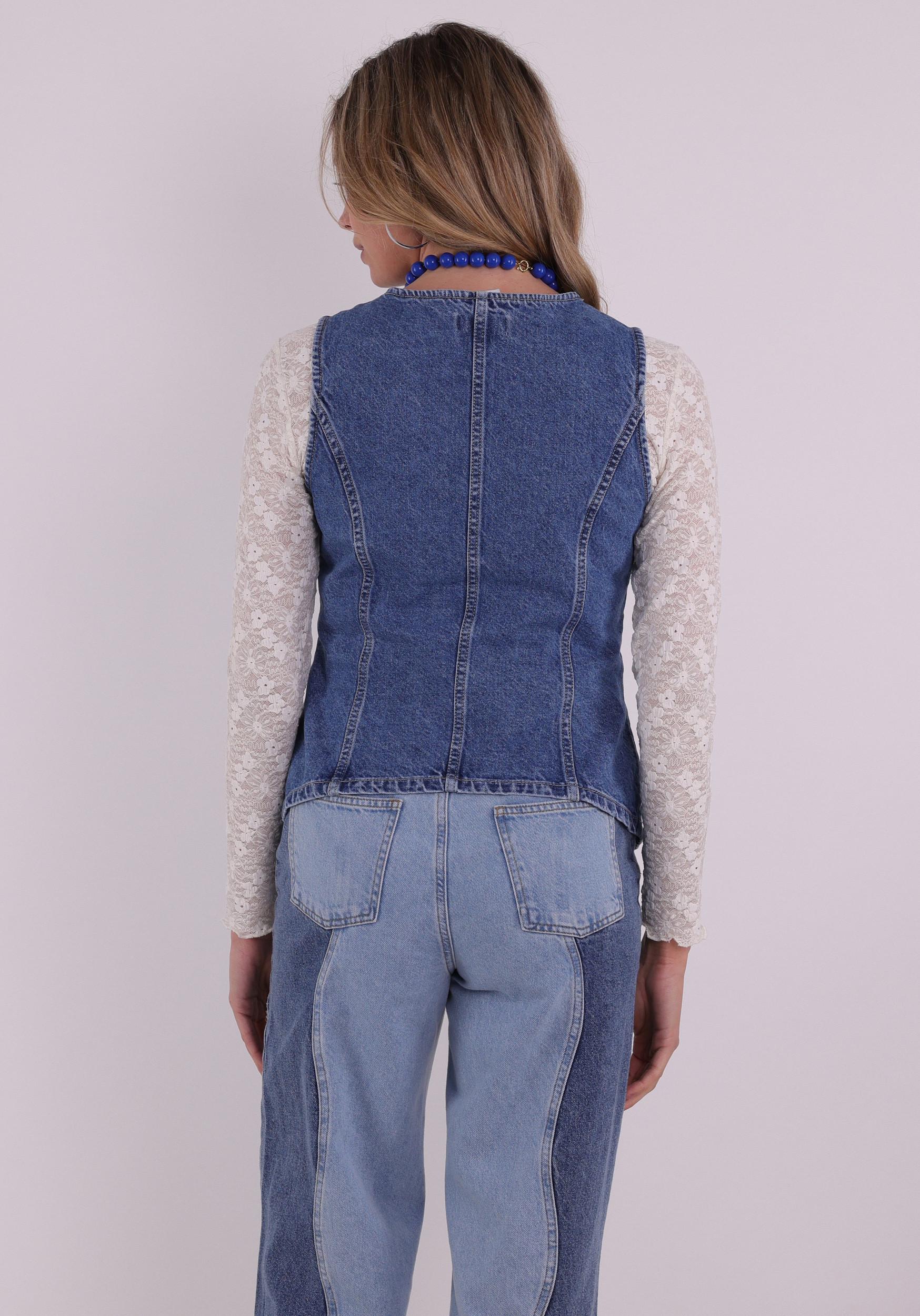 Only Gilet Giulina 15354753 Jeans blauw