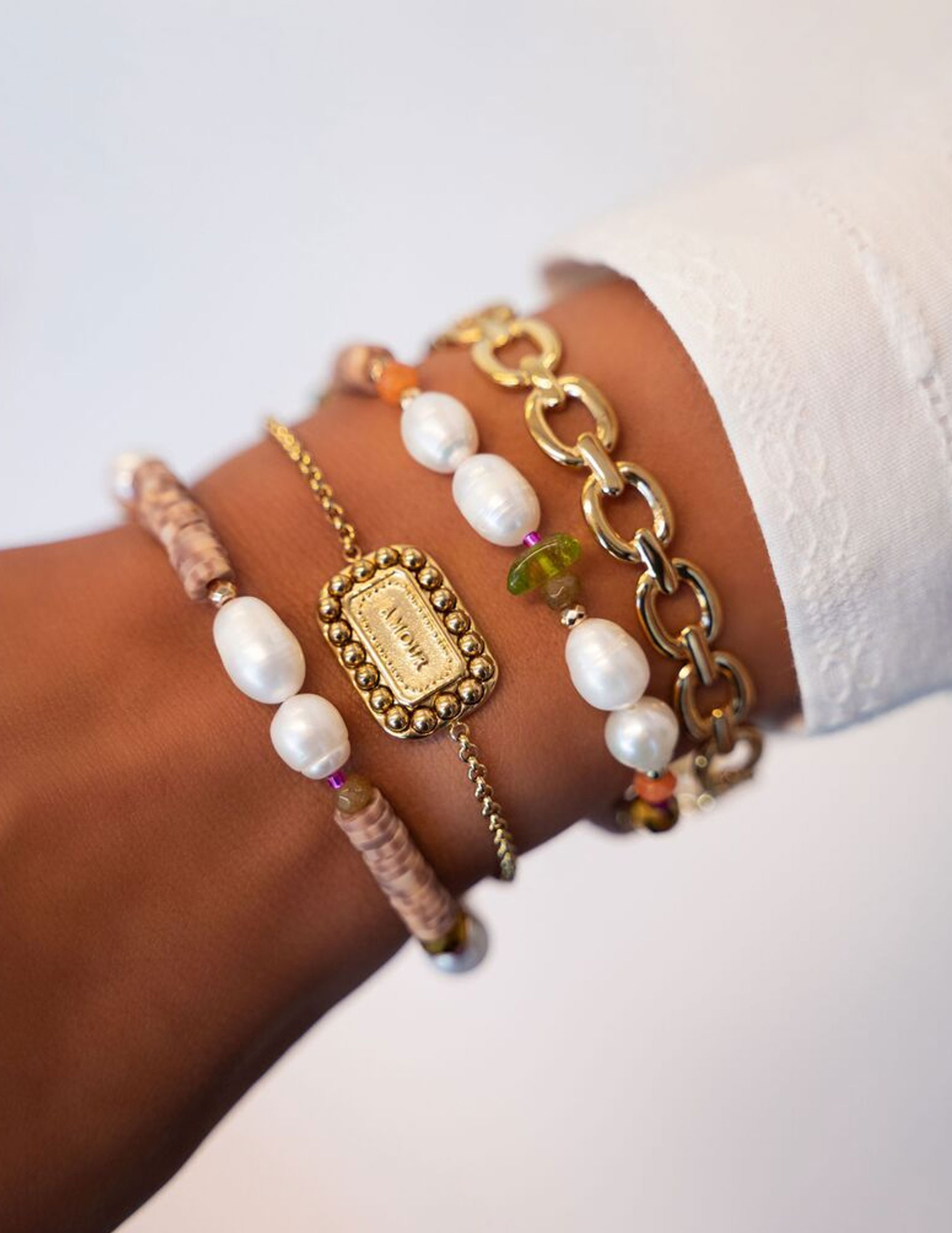 My Jewellery Armbanden set met parels MJ07955 Multi