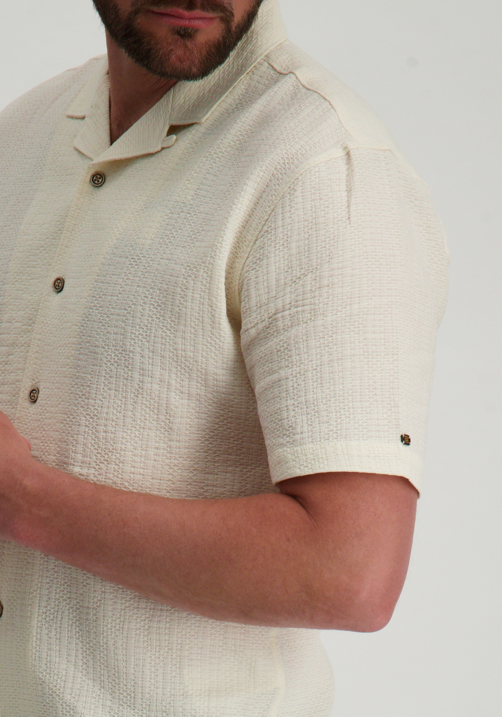 No Excess Overhemd korte mouw 27420302 Beige