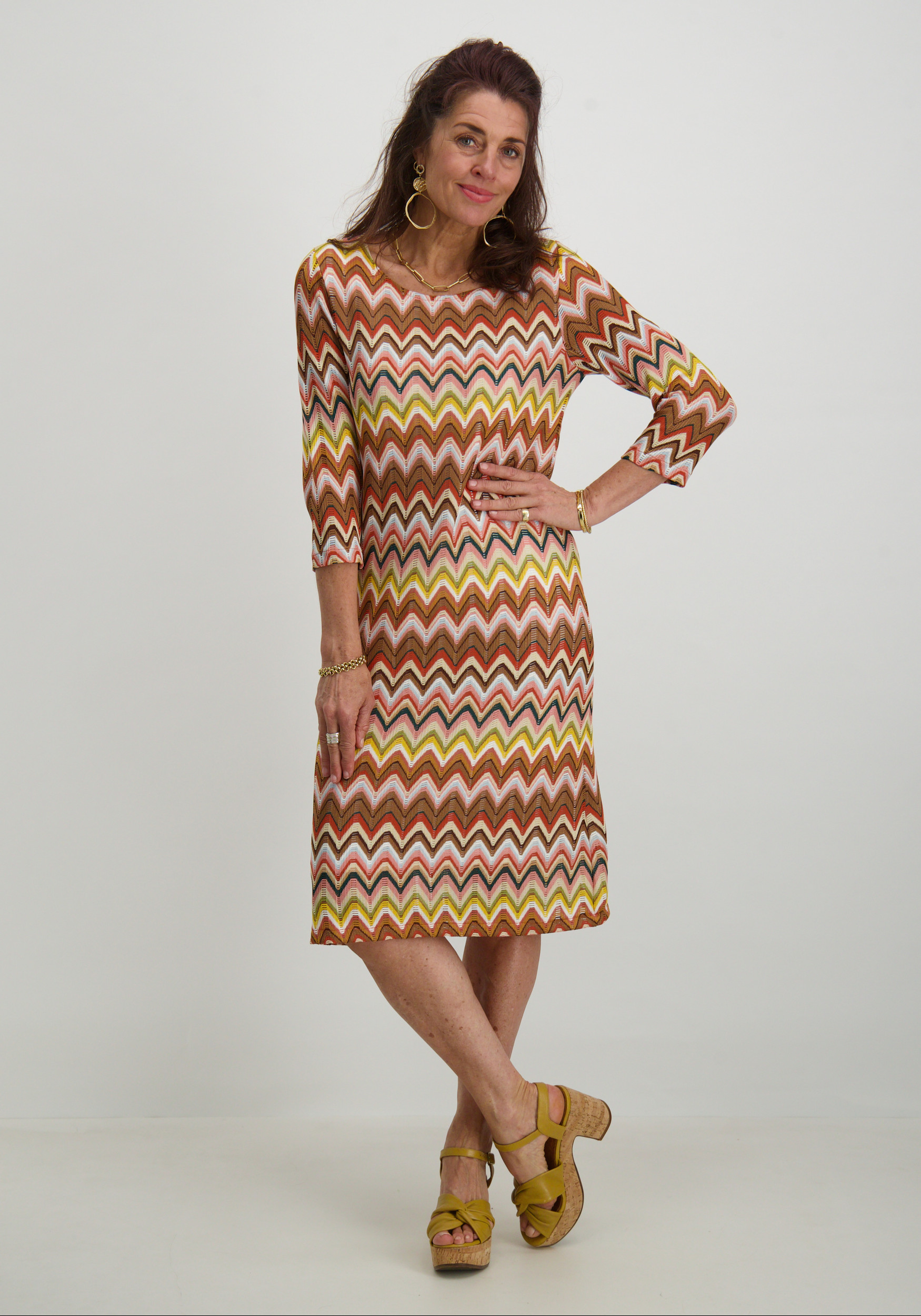 Geisha Jurk zigzag 47139-60 Oranje