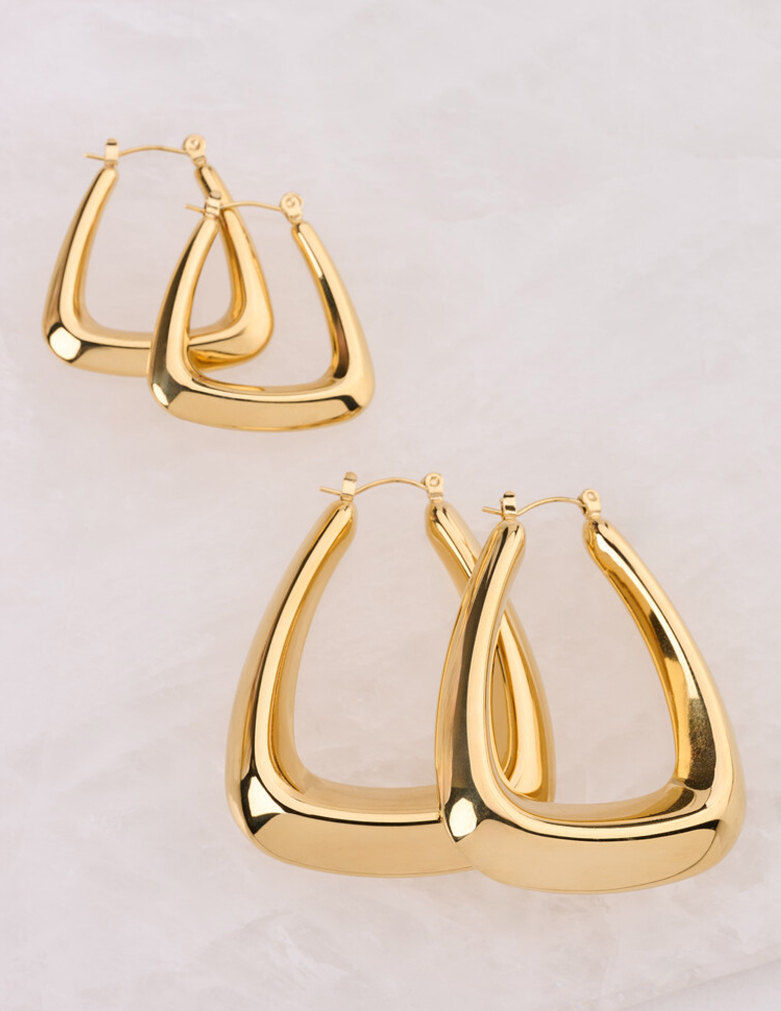 My Jewellery Bold oorbellen triangel MJ14173 Goud