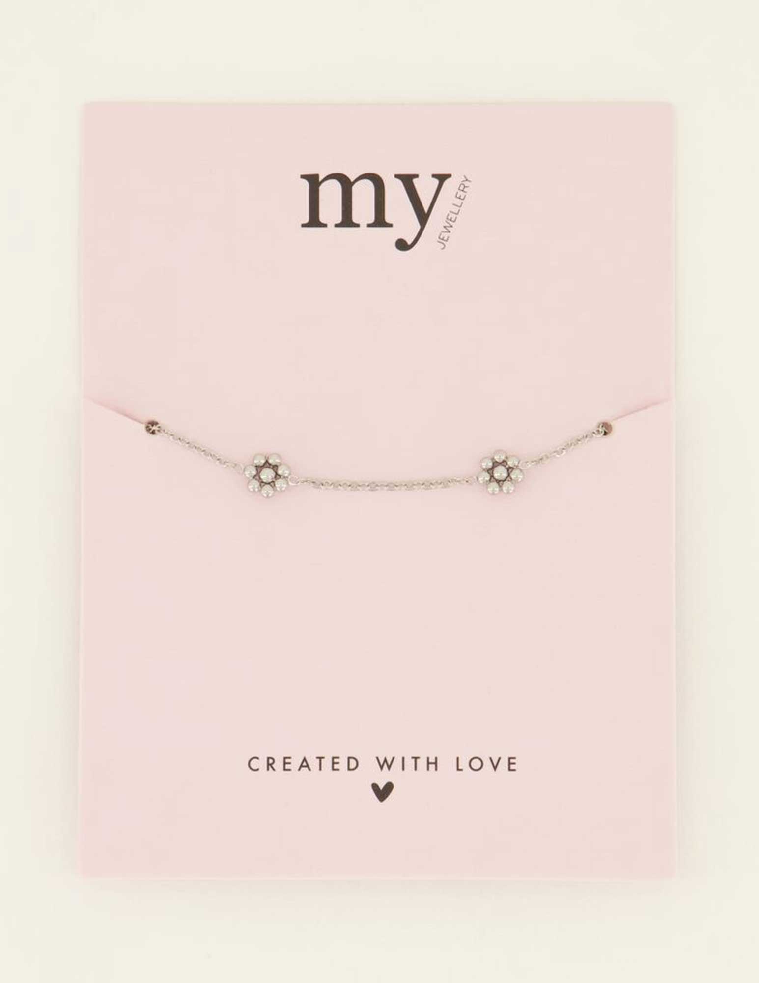 My Jewellery Armband met bloemetjes MJ08183 Zilver