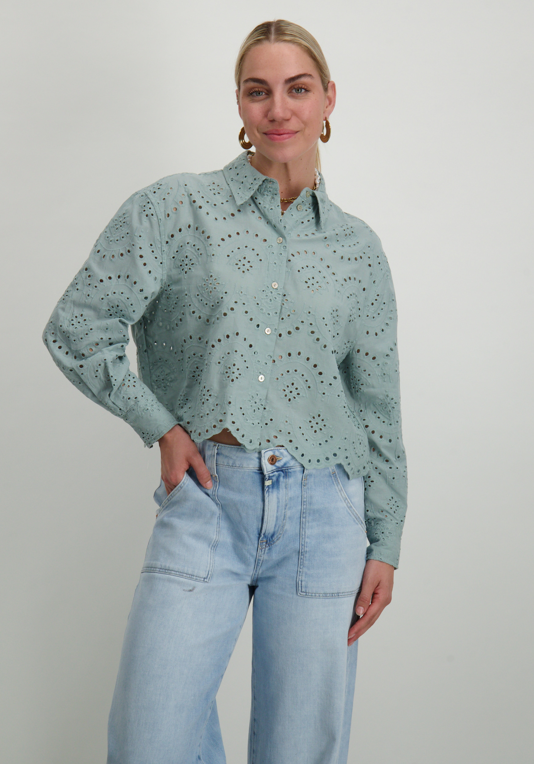 Only Blouse Valais 15269568 Midden groen