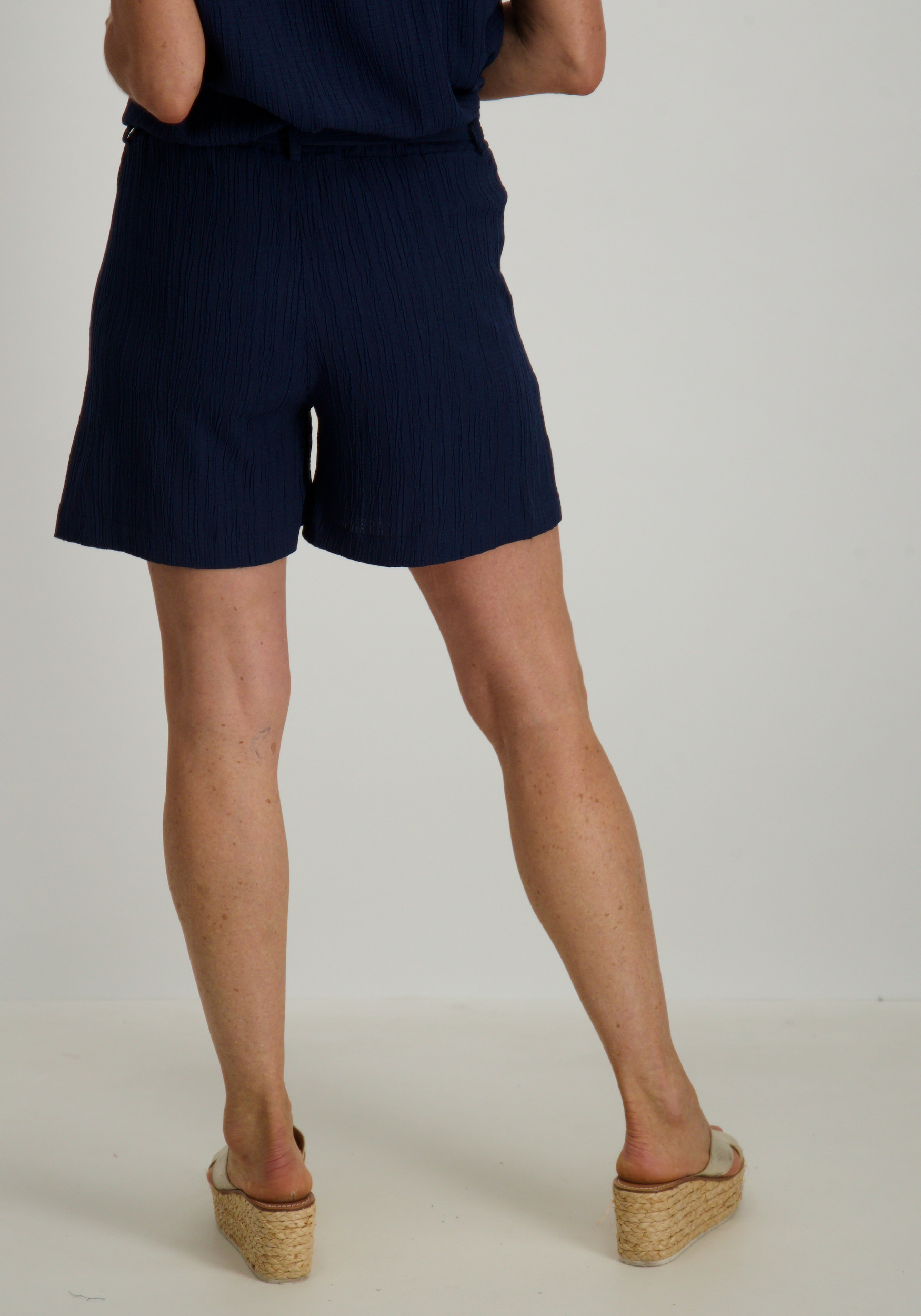 Tramontana Korte broek Crinkled S01-16-102 Donker blauw