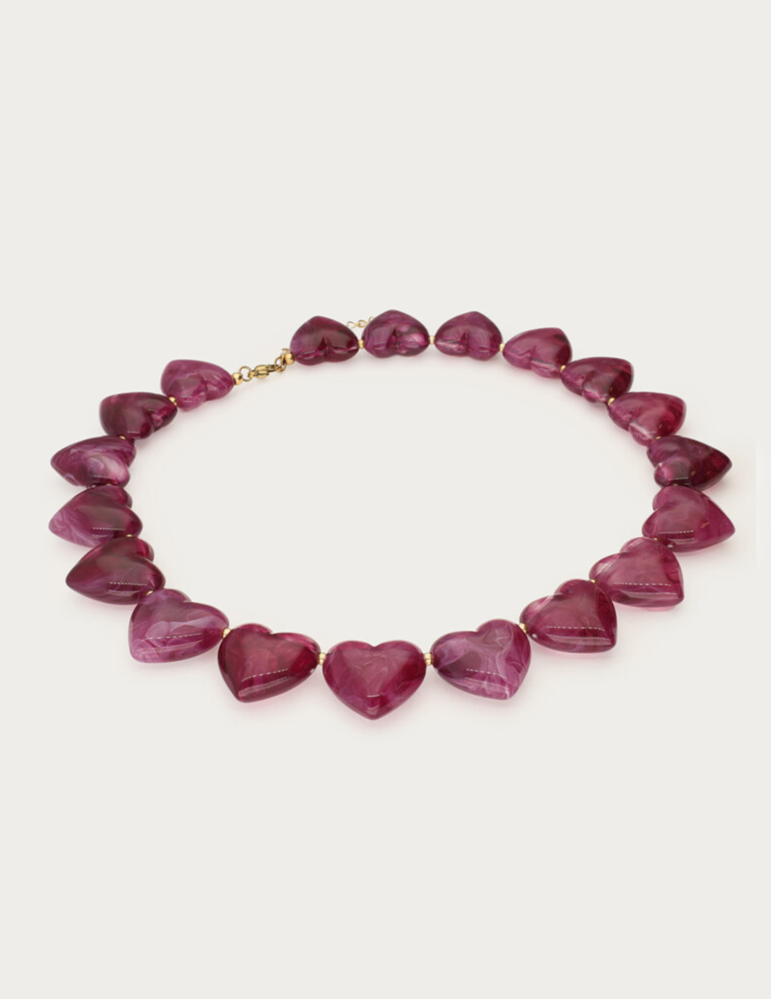 My Jewellery Statement ketting met hartjes MJ14379 Donker Paars