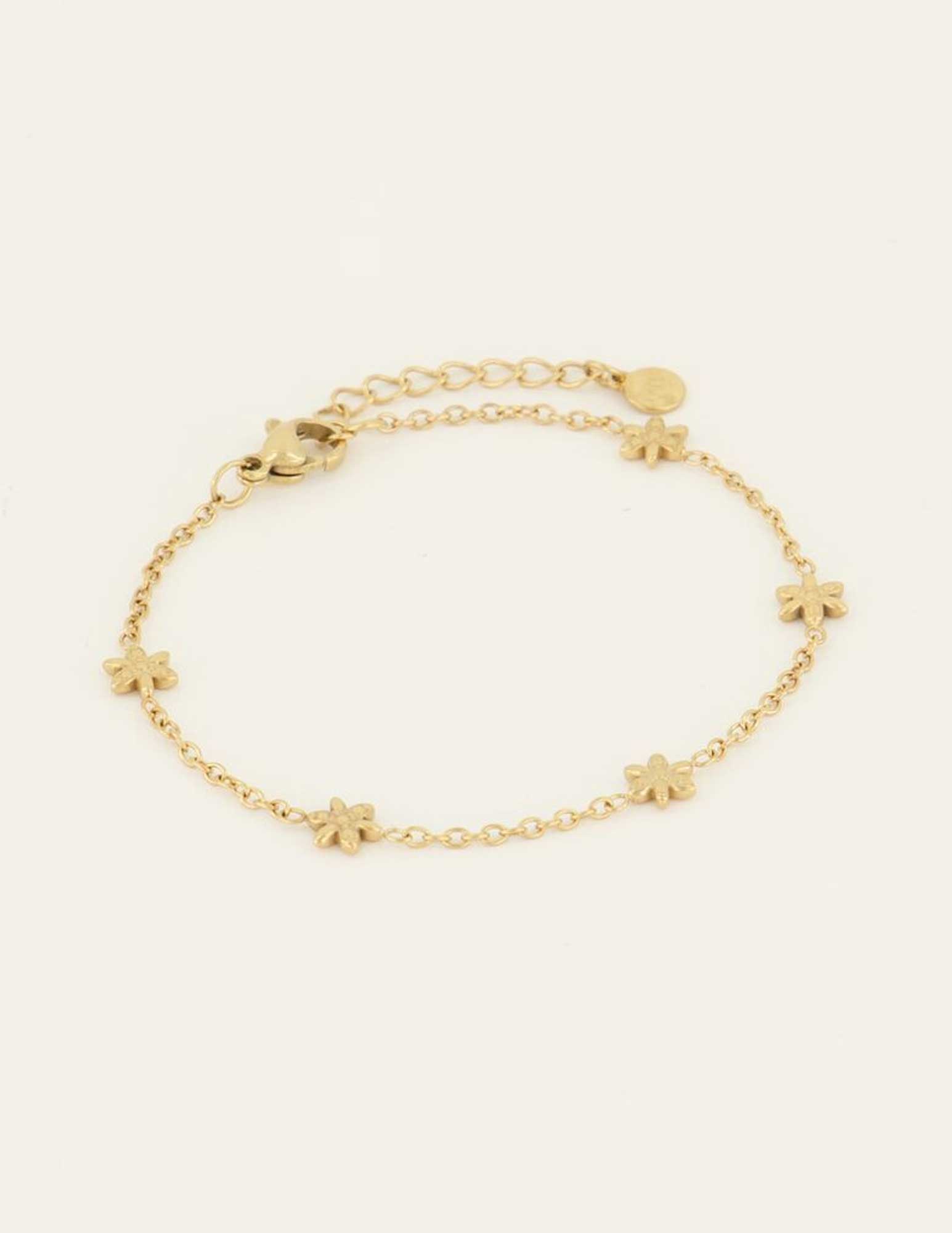 My Jewellery Armband met bloemen MJ07965 Goud