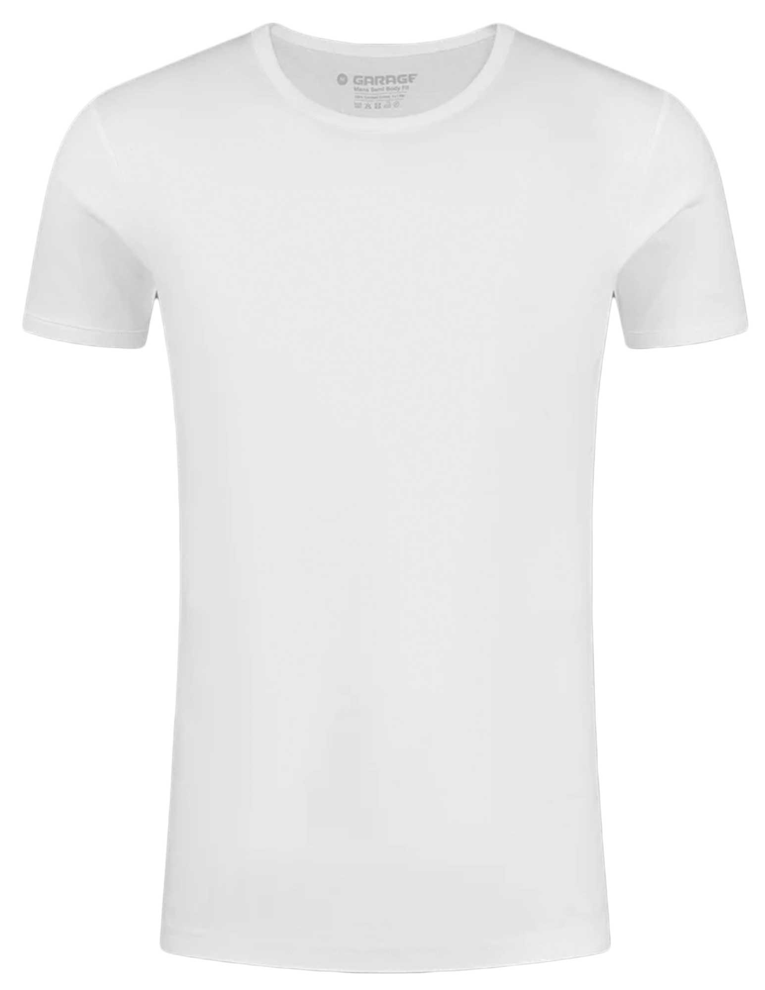 Garage Basic semi bodyfit t-shirt ronde hals 0301 Wit