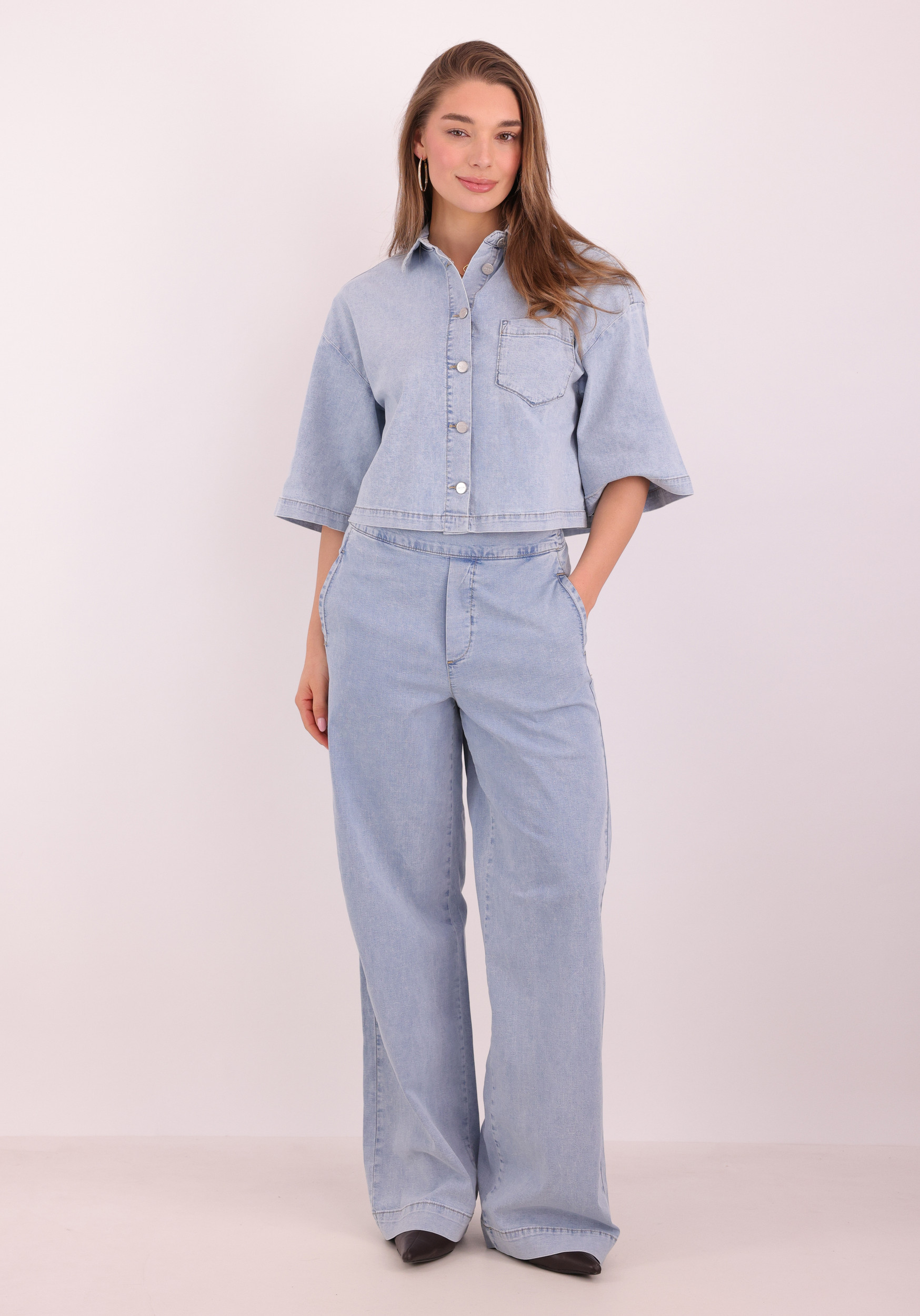 Jansen Amsterdam Spijkerjack MABEL SS26 Licht blauw