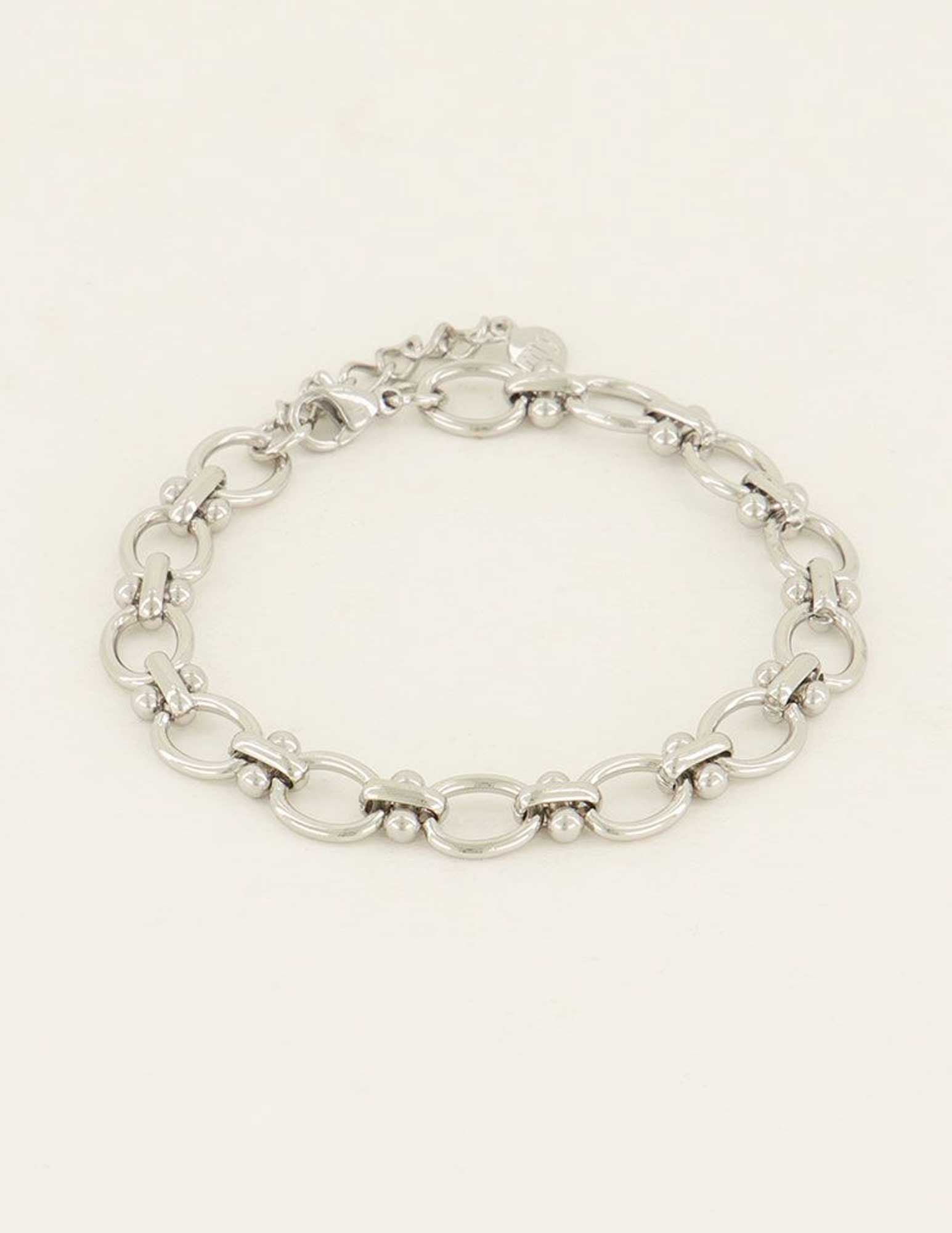 My Jewellery Armband met schakels en bolletjes MJ07977 Zilver