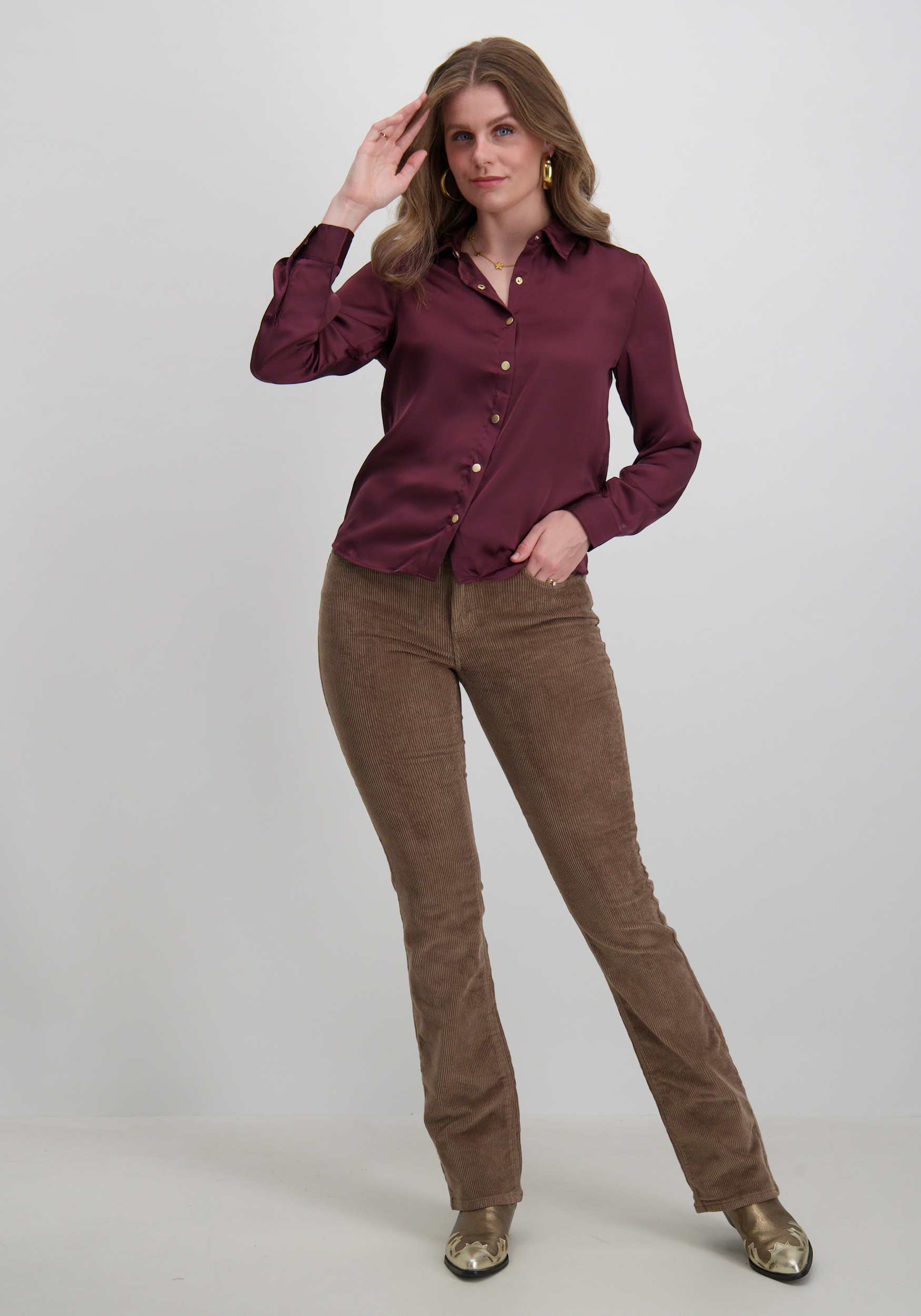 Only Blouse Zora satin 15356386 Bordeaux