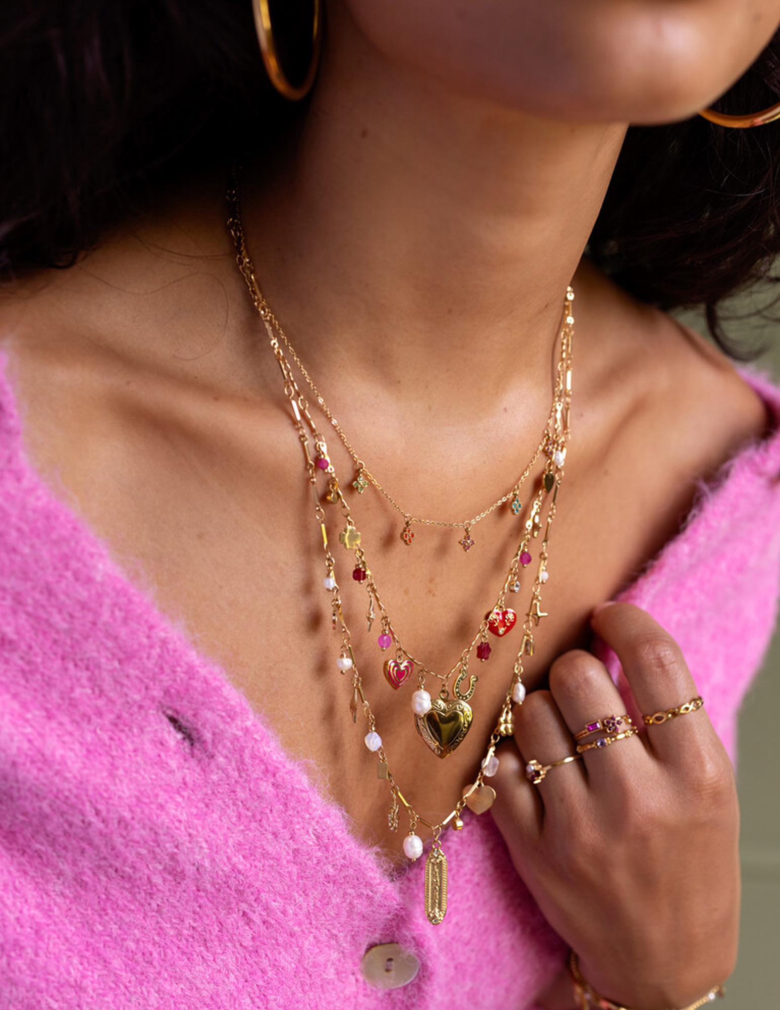 My Jewellery Mystic lange ketting met L'amour bedels MJ14275 Goud