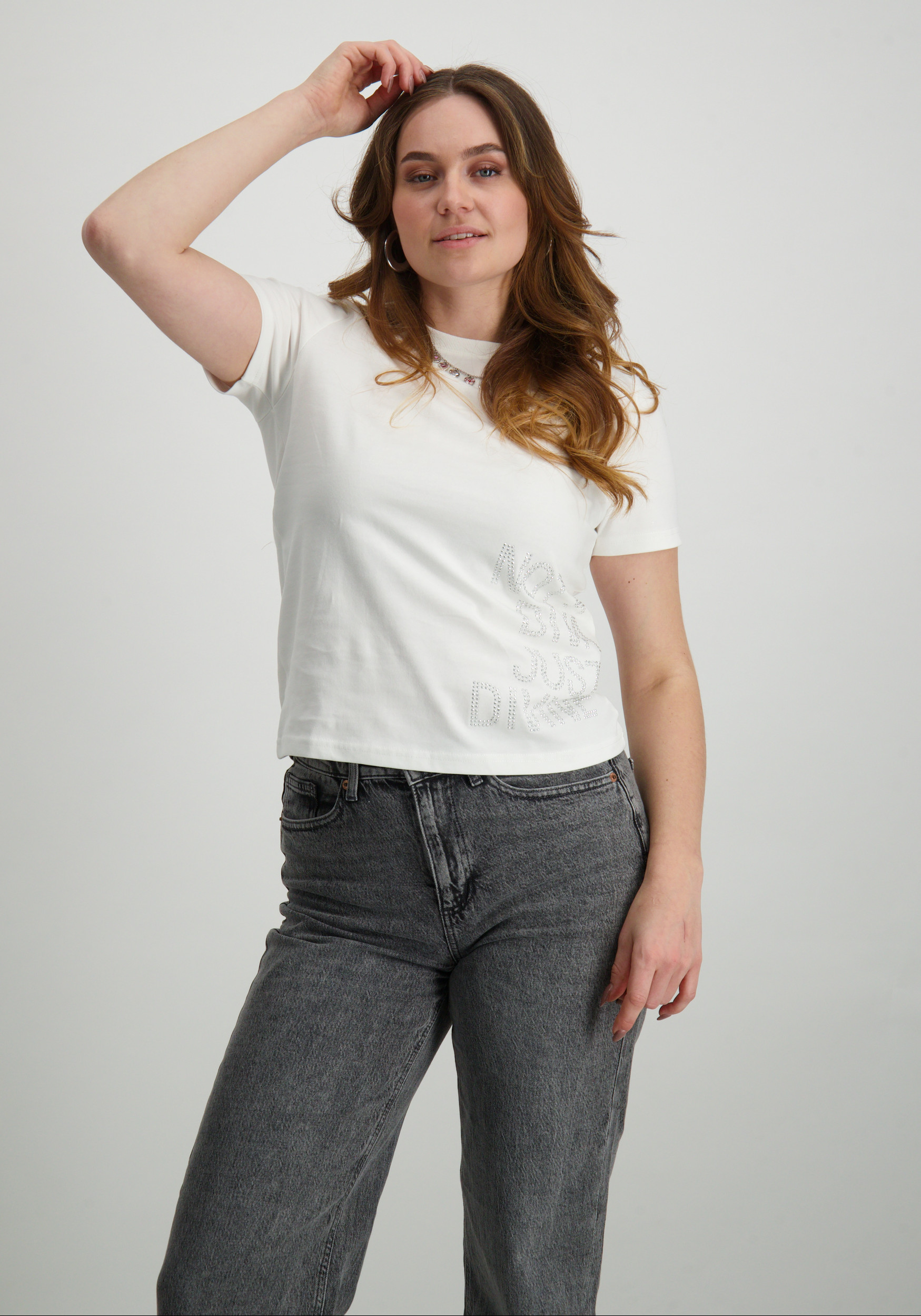 Only T-shirt Riri stones 15345366 Wit