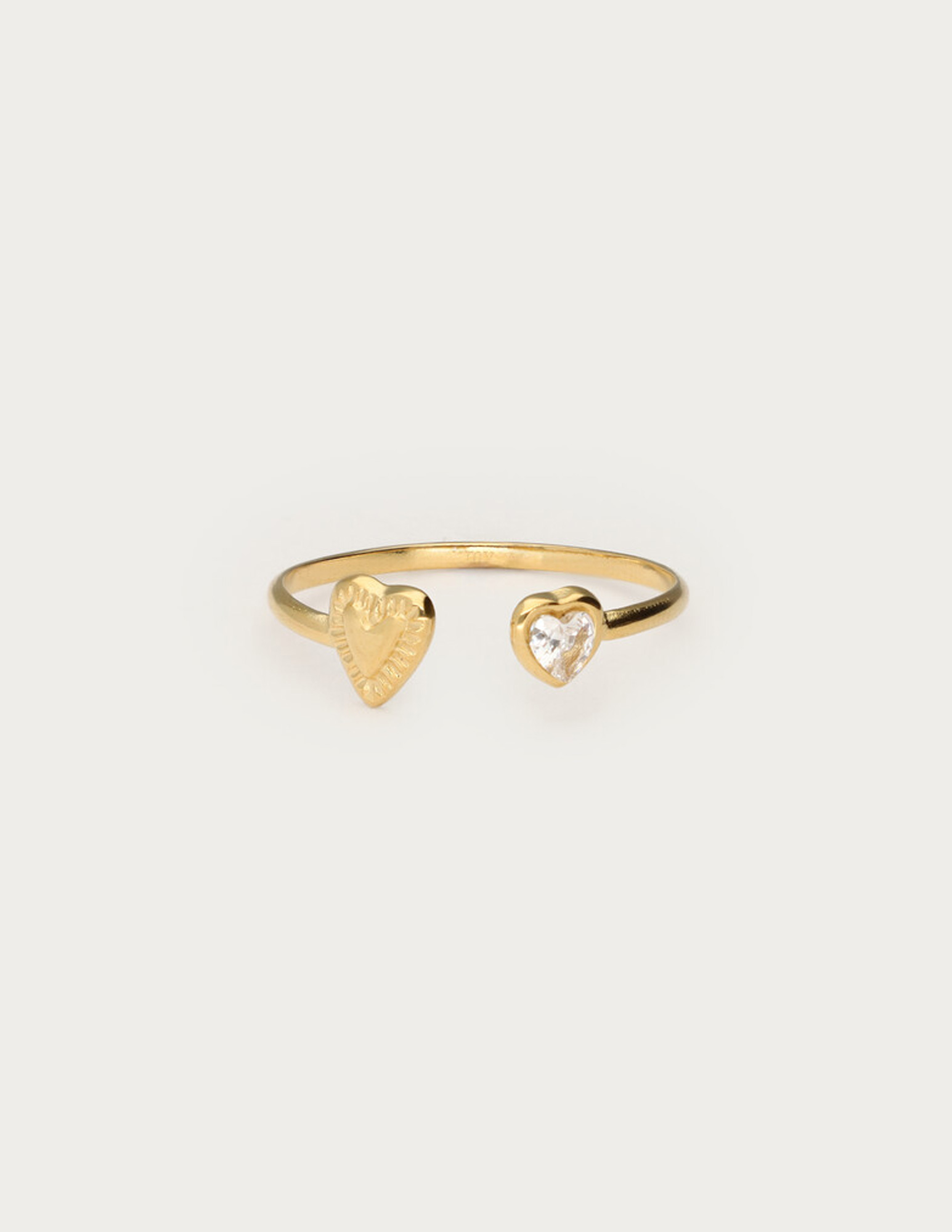 My Jewellery Ring met hartjes en strass MJ14826 Goud