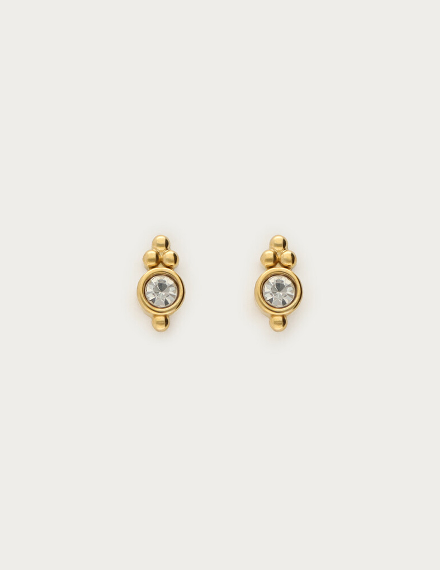 My Jewellery Studs met transparante strass dots MJ14857 Goud