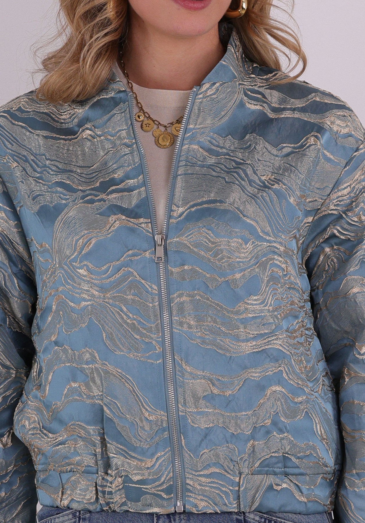 Jansen Amsterdam Bomberjack QWEN SS26 Licht blauw