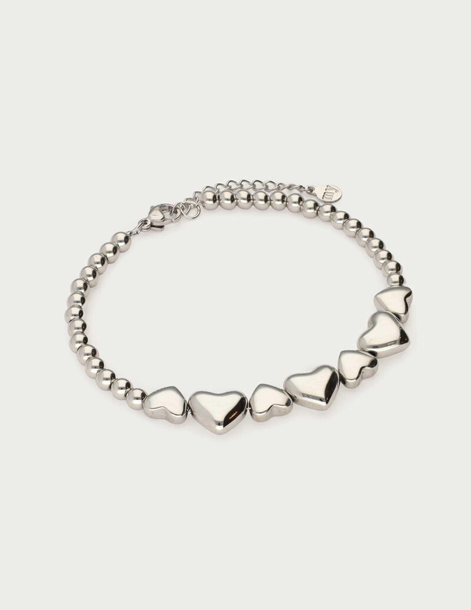 My Jewellery Steel beads heart bracelet MJ13709 Zilver