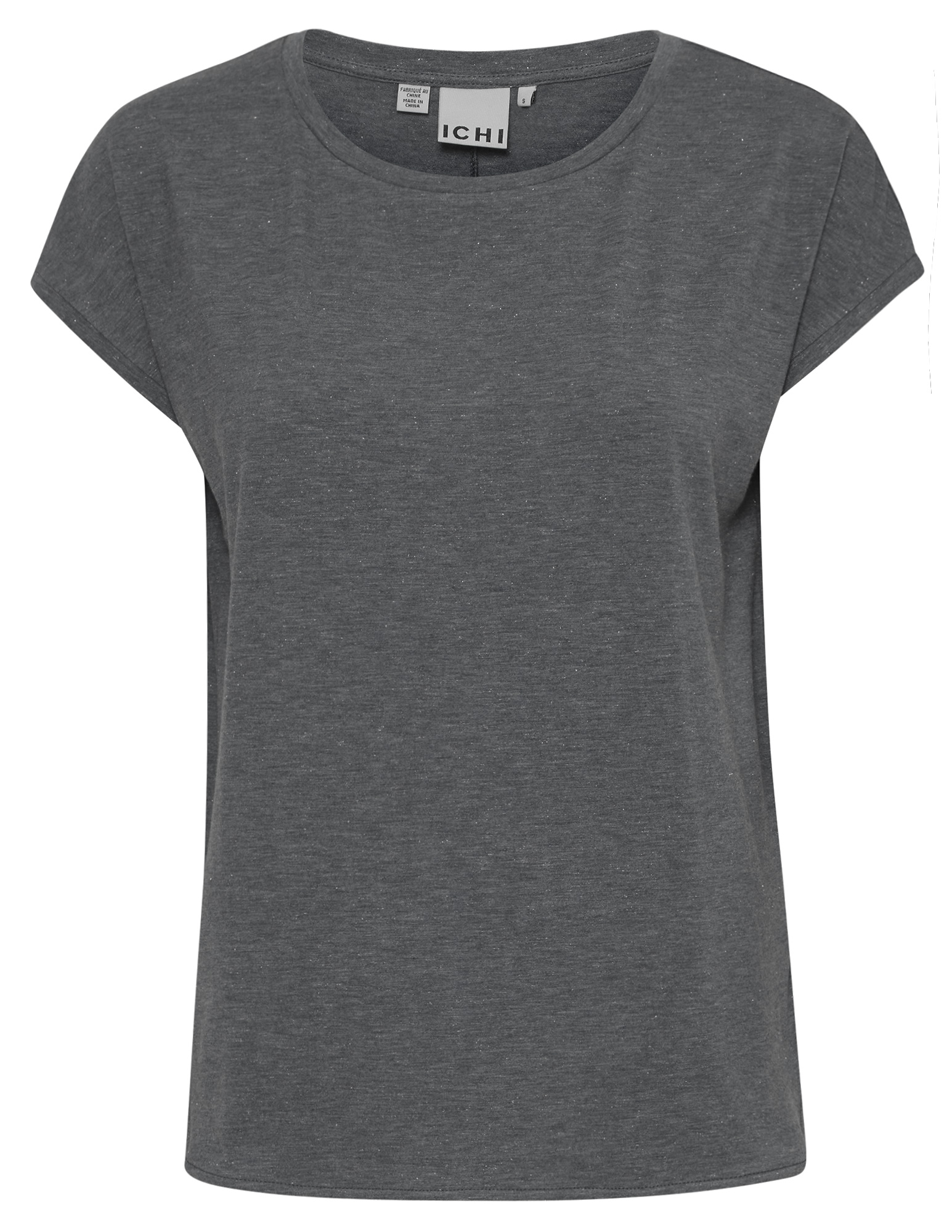 Ichi T-shirt Rebel  20109945 Donker Grijs