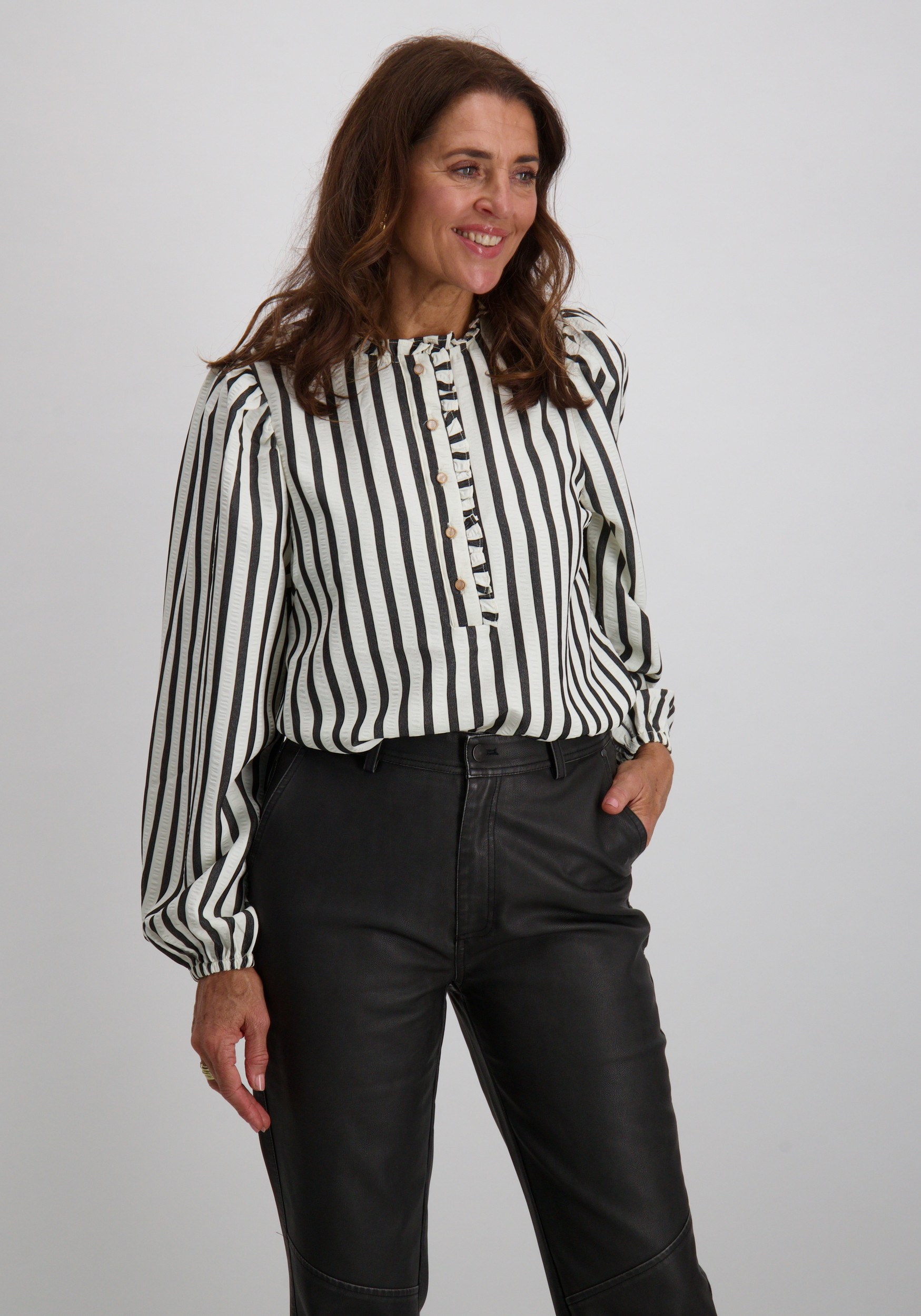 FREE|QUENT Blouse Noto 204913 Zwart/Wit