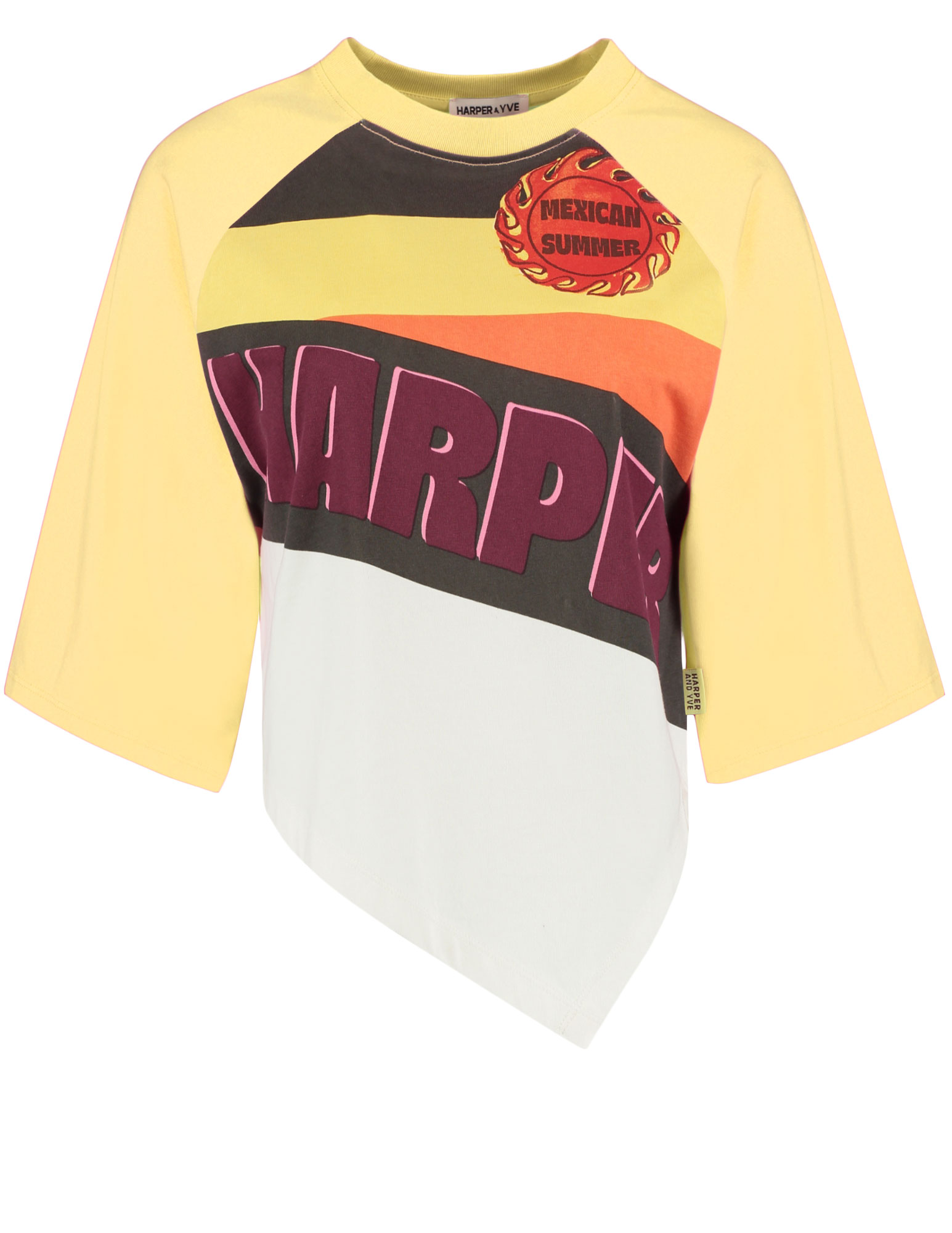 Harper & Yve T-shirt Mexican summer SS6Y300 Licht geel
