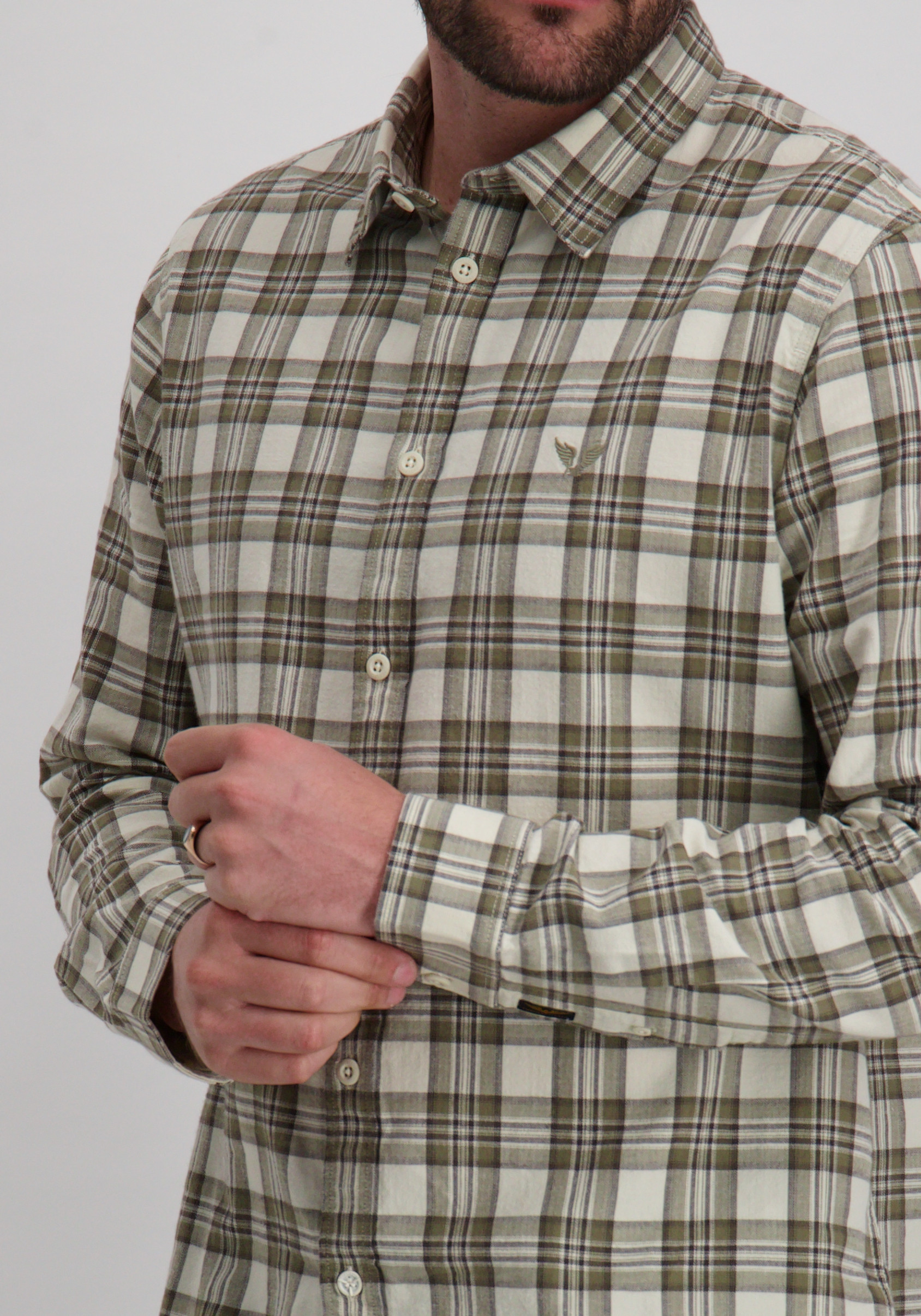 PME Legend Overhemd geruit PSI2510201 Wit