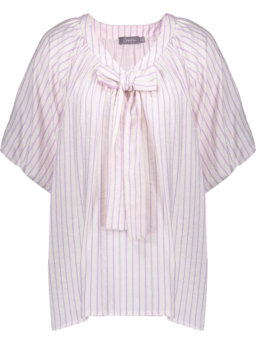 Geisha Blouse stipes 53062-14 Lila