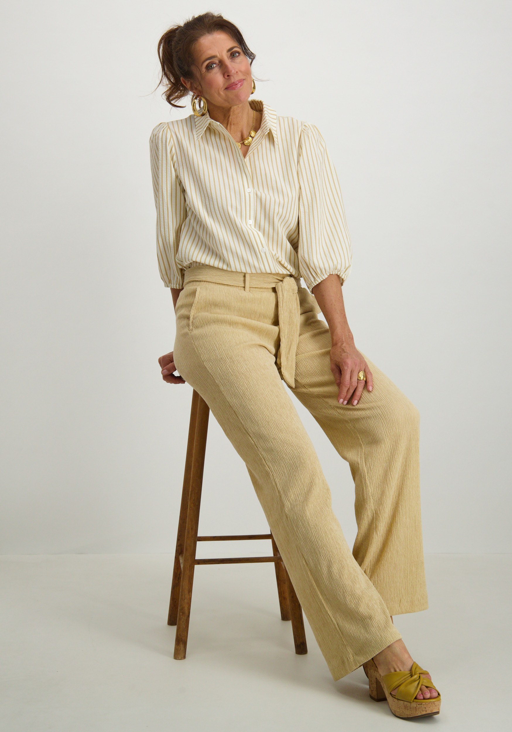 Tramontana Broek met ceintuur K02-16-102 Zand