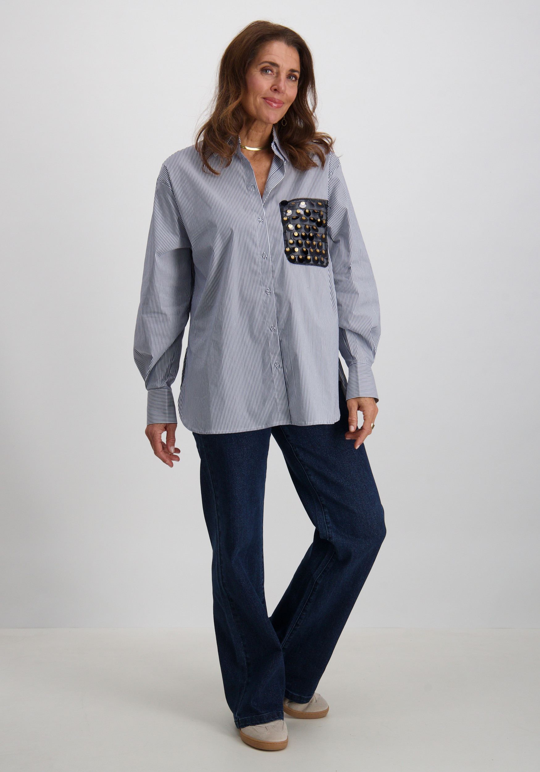 Jansen Amsterdam Blouse GOLDIE W25 Donker blauw