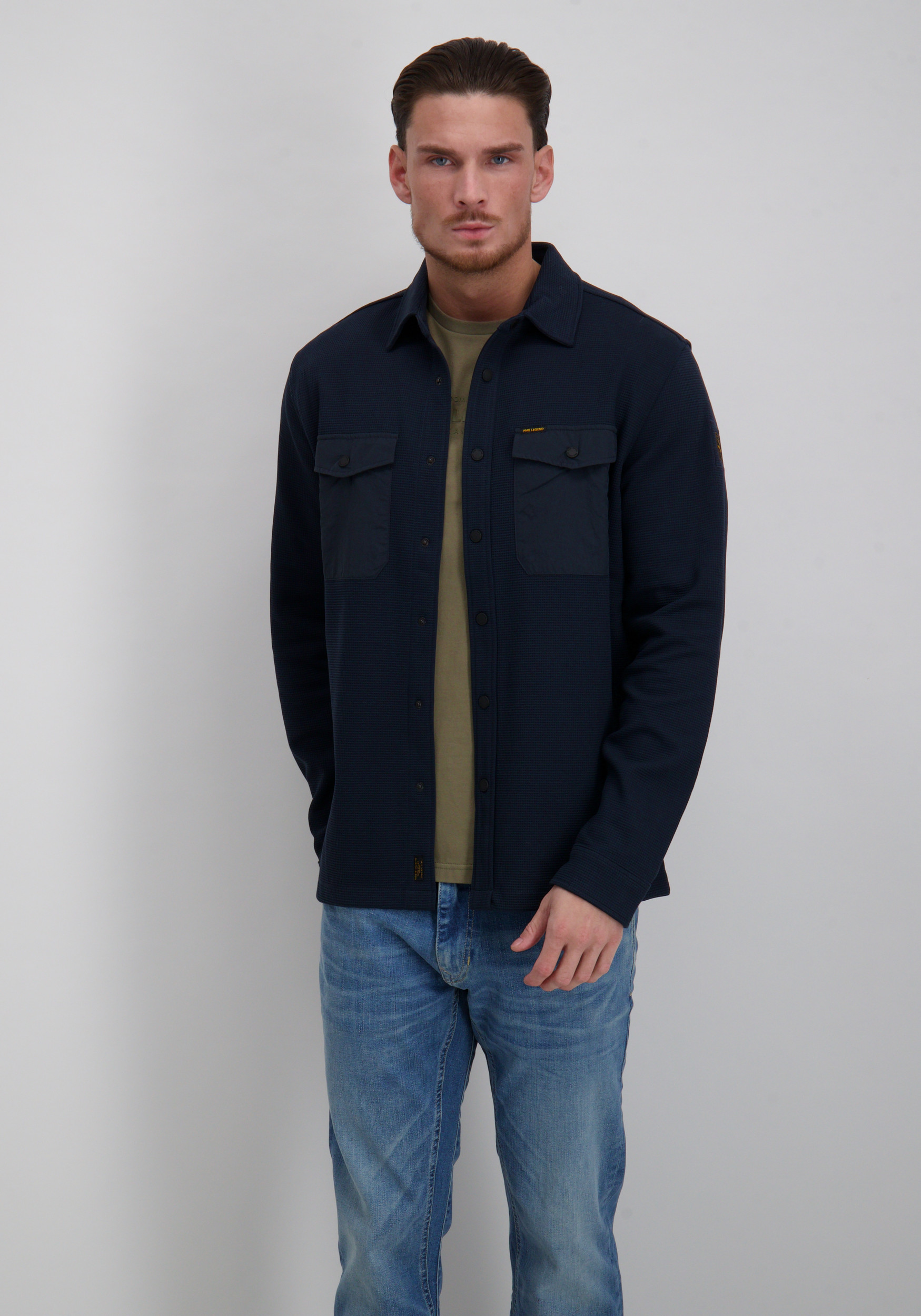 PME Legend Overshirt PSI2511246 Donker blauw