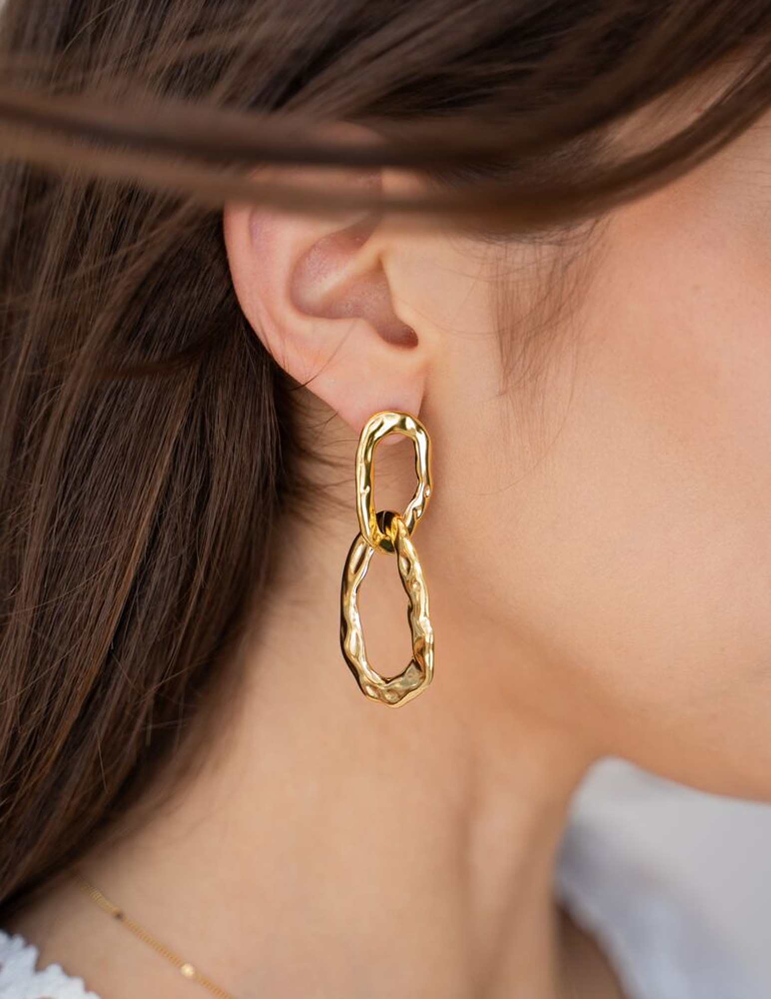 My Jewellery Oorbellen met dubbele ovalen ringen MJ11044 Goud