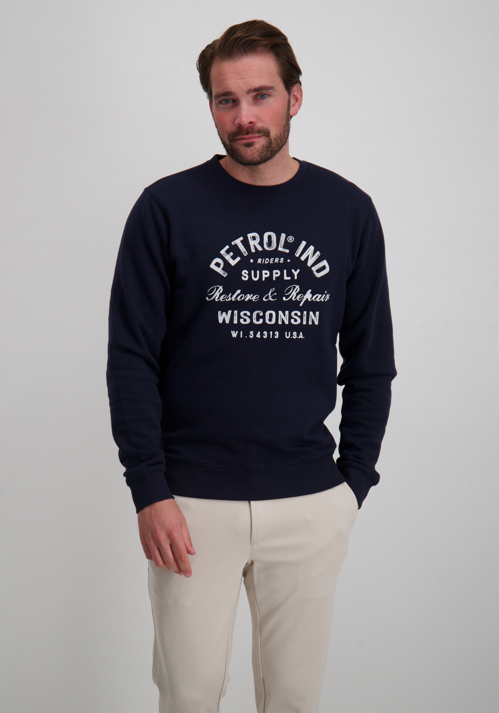 Petrol Sweater M-3050-SWR100 Donker blauw