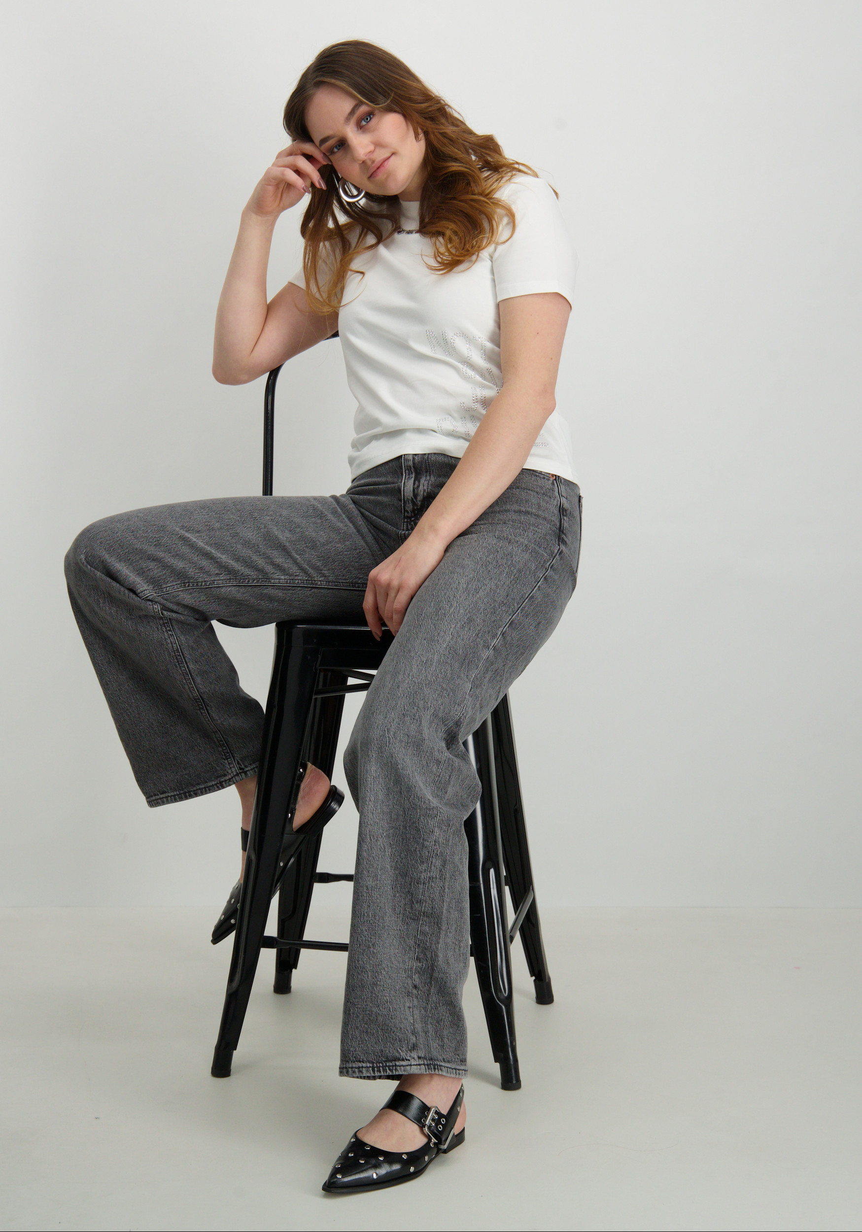 Only T-shirt Riri stones 15345366 Wit