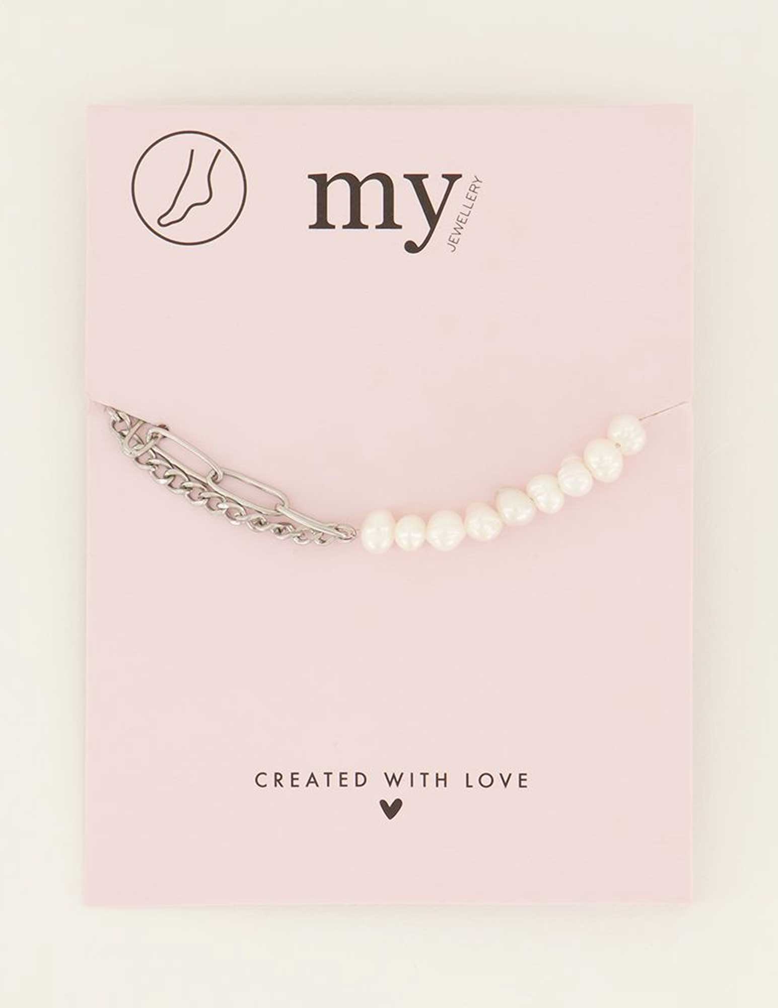 My Jewellery Enkelbandje Sunchasers schakels en parels MJ08010 Zilver