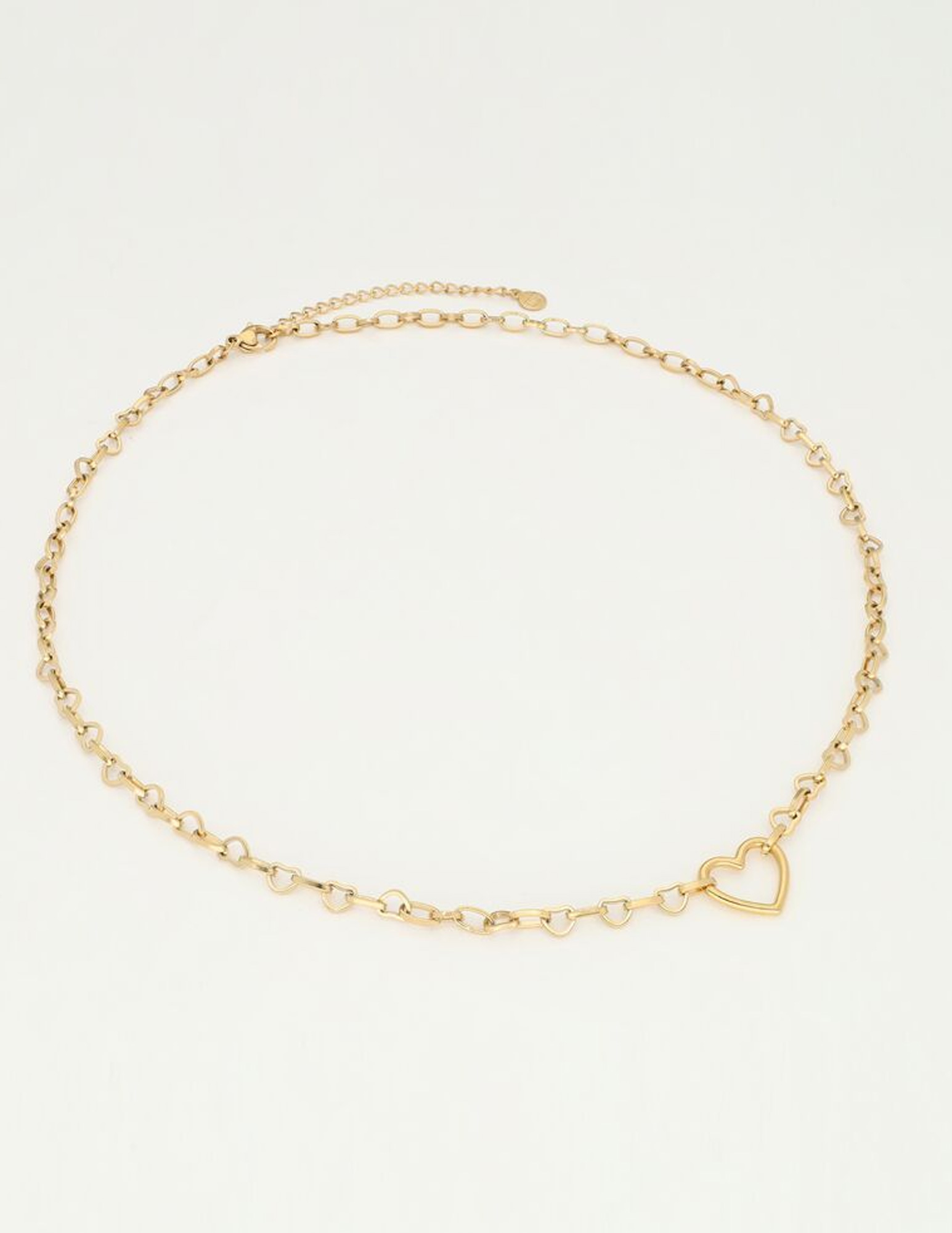 My Jewellery Schakelketting met klein open hart bedel MJ09694 Goud