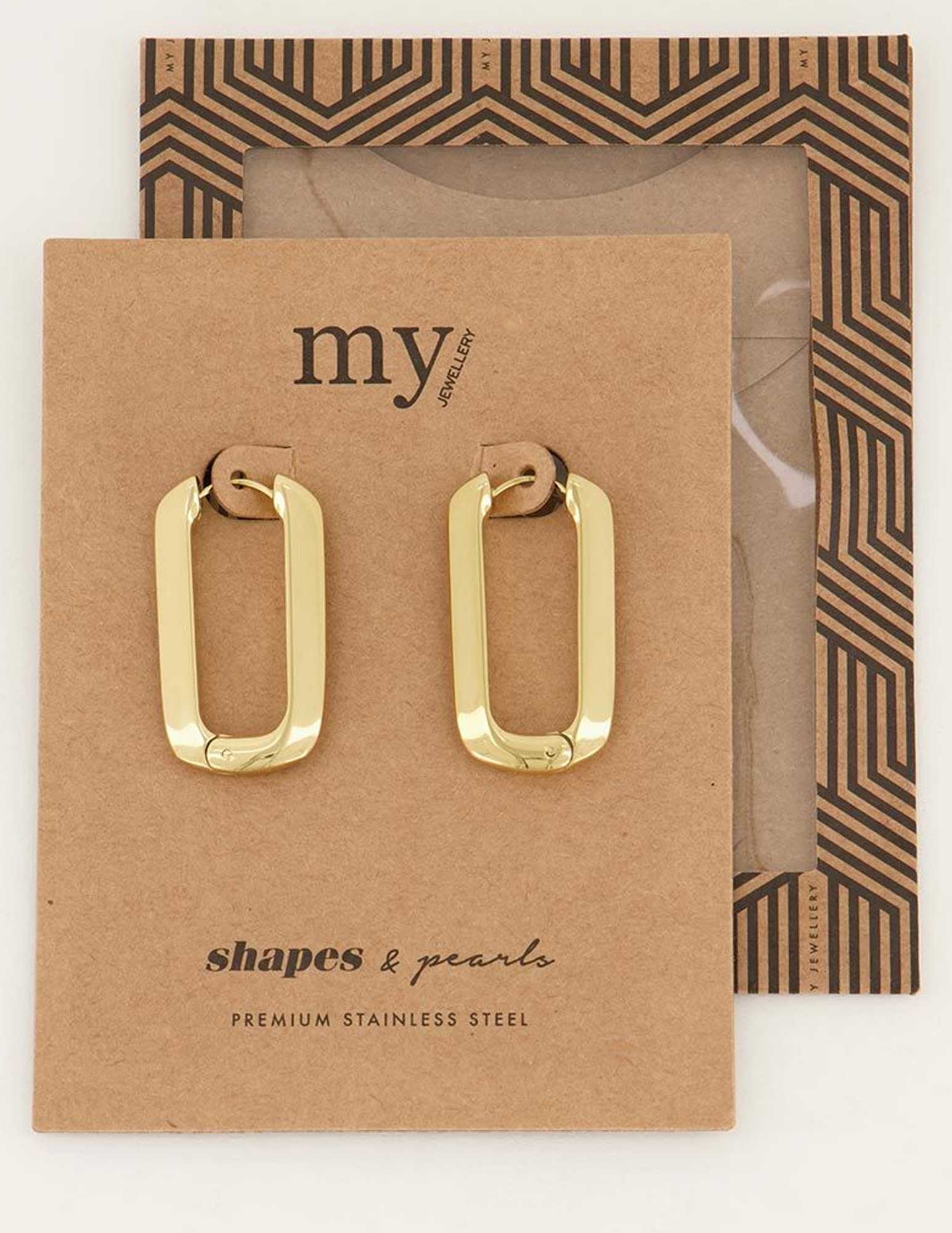 My Jewellery Oorbellen Shapes rechthoekig MJ05550 Goud