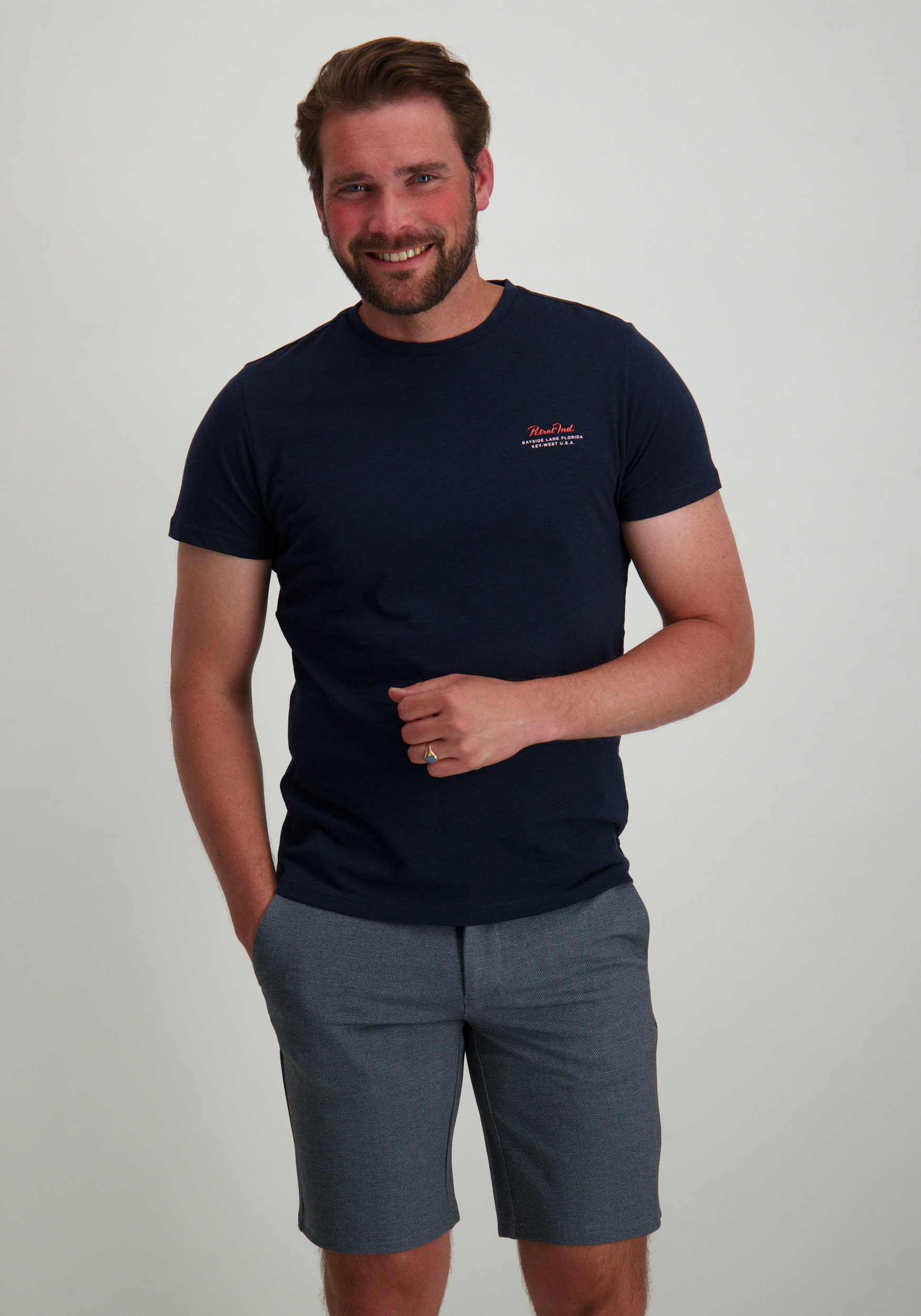 Petrol T-shirt M-1050-TSR647 Donker blauw