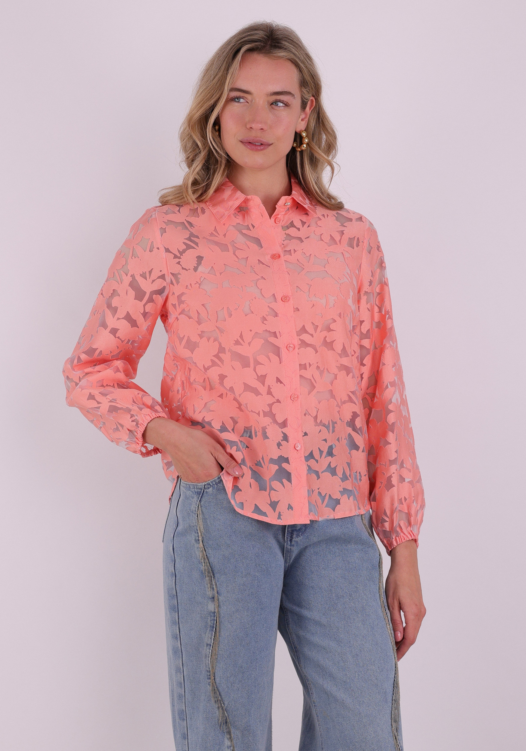 Tramontana Blouse Ausbrenner C29-19-301 Zalm