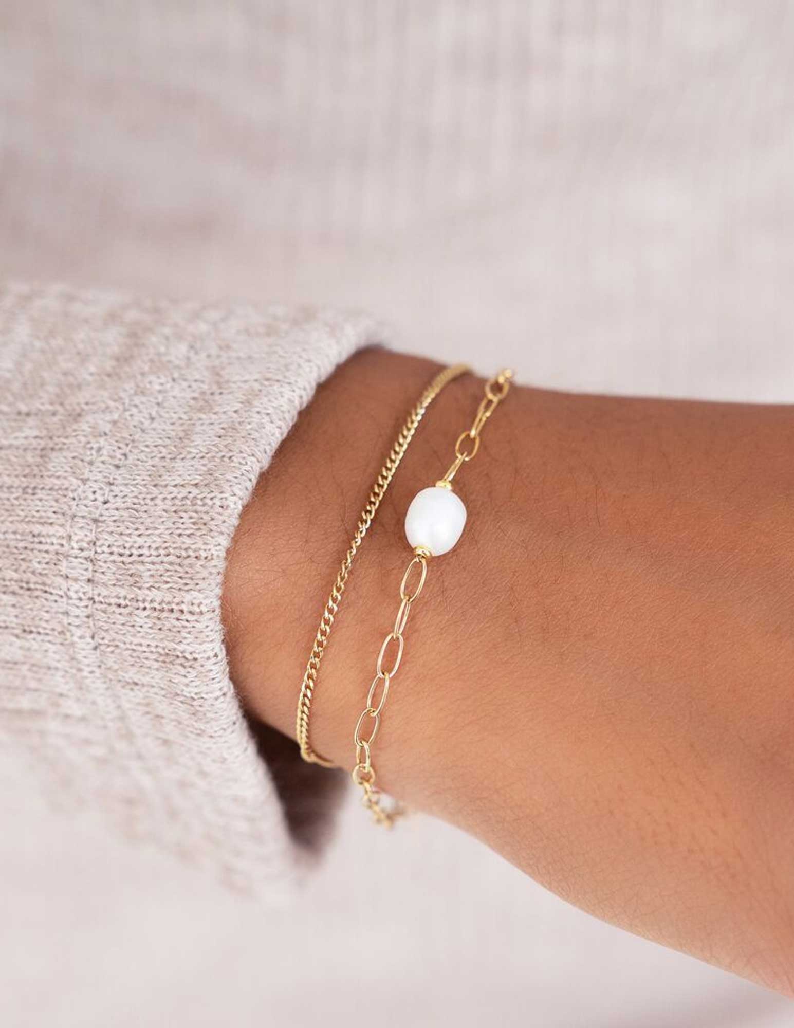 My Jewellery Schakelarmband met parel MJ09247 Goud