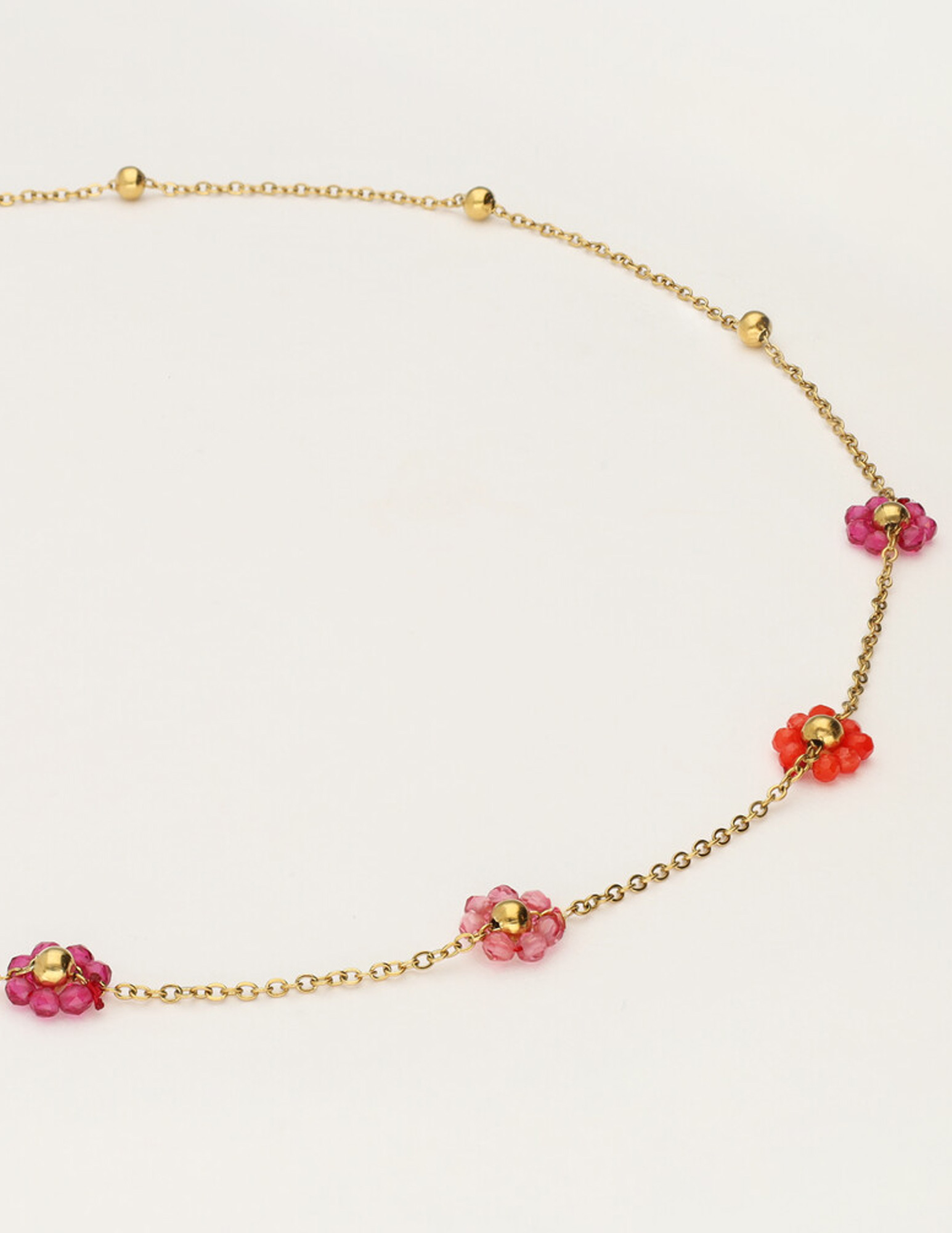 My Jewellery Sunrocks ketting met bloemen MJ12203 Goud